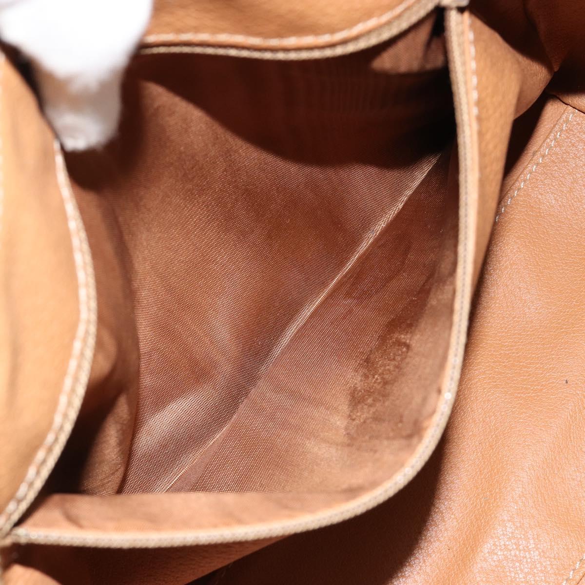 CELINE Macadam Canvas Hand Bag PVC Leather Brown Gold Auth 180809A