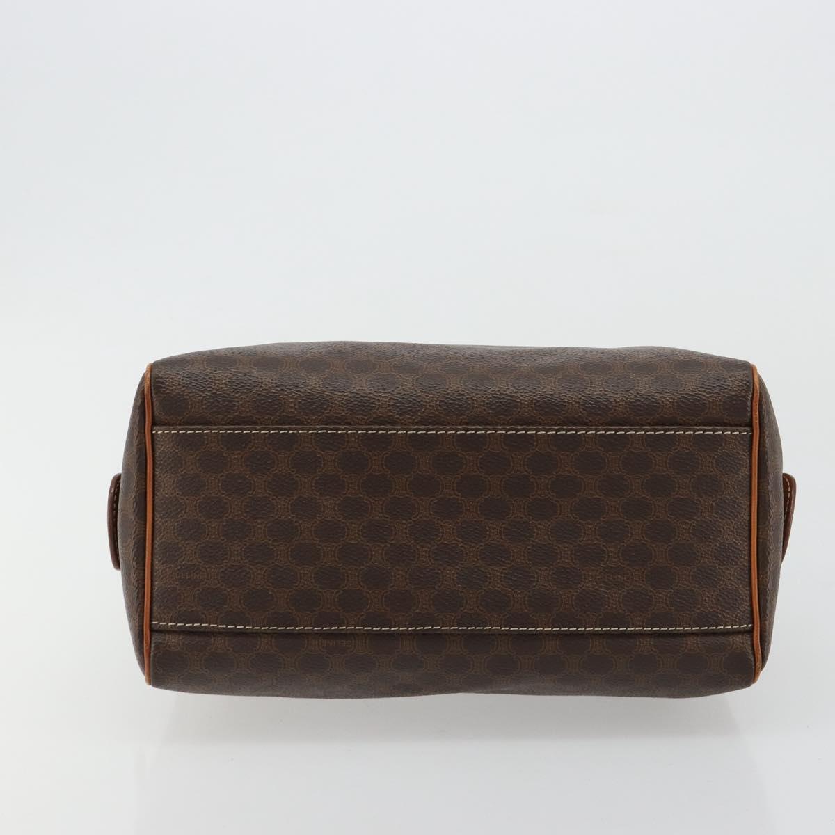 CELINE Macadam Canvas Hand Bag PVC Leather Brown Gold Auth 180809A
