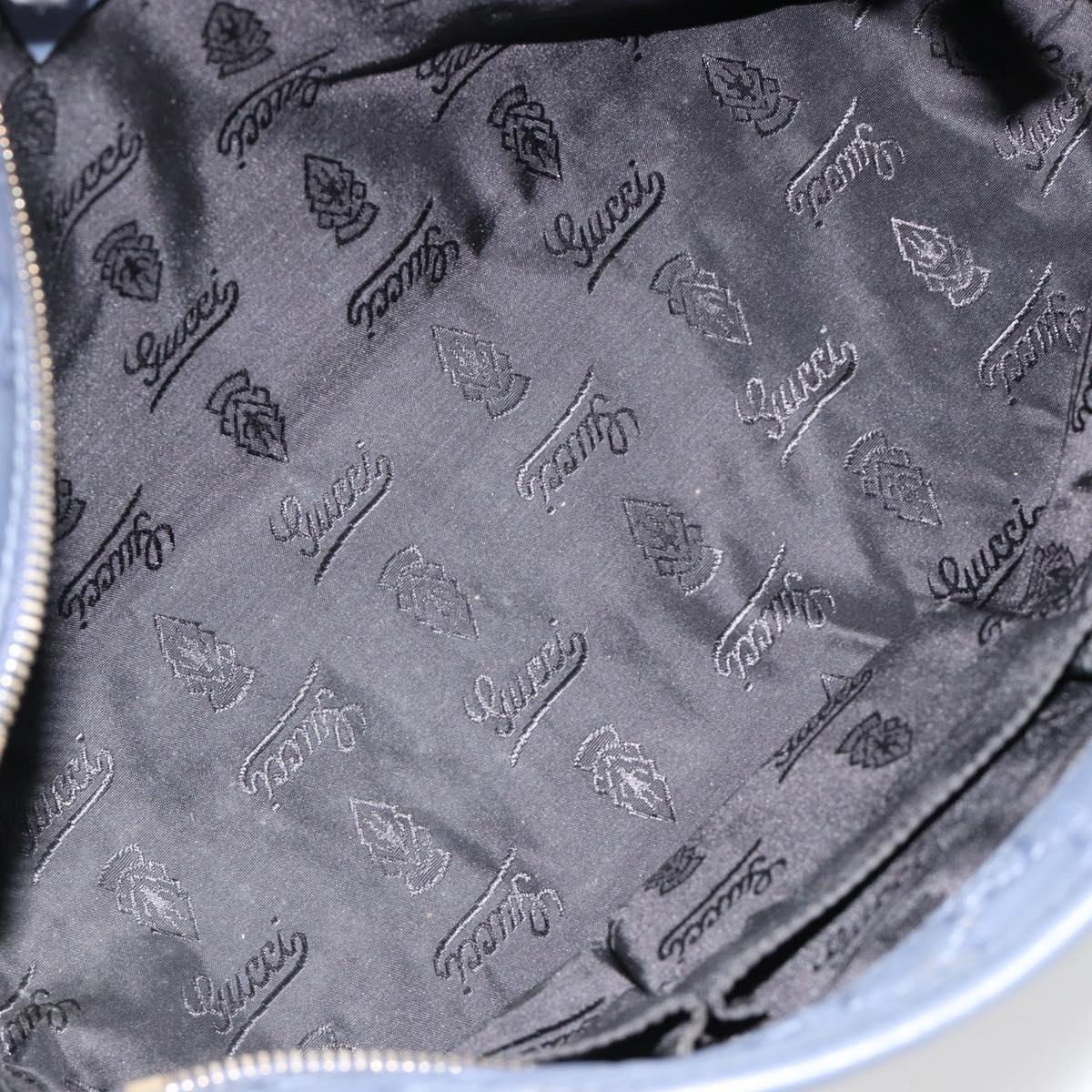 GUCCI GG Canvas Guccissima Tote Bag Leather Navy Gold 211138 Auth 180831