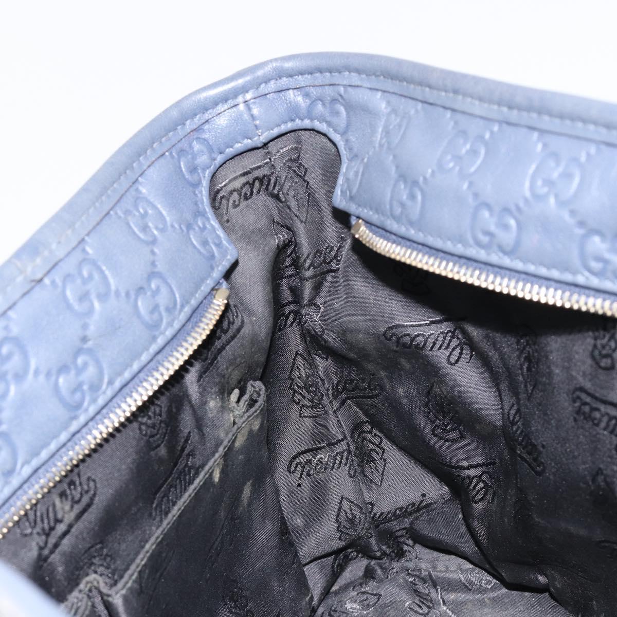 GUCCI GG Canvas Guccissima Tote Bag Leather Navy Gold 211138 Auth 180831
