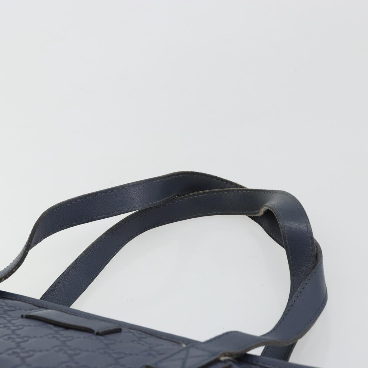 GUCCI GG Canvas Guccissima Tote Bag Leather Navy Gold 211138 Auth 180831
