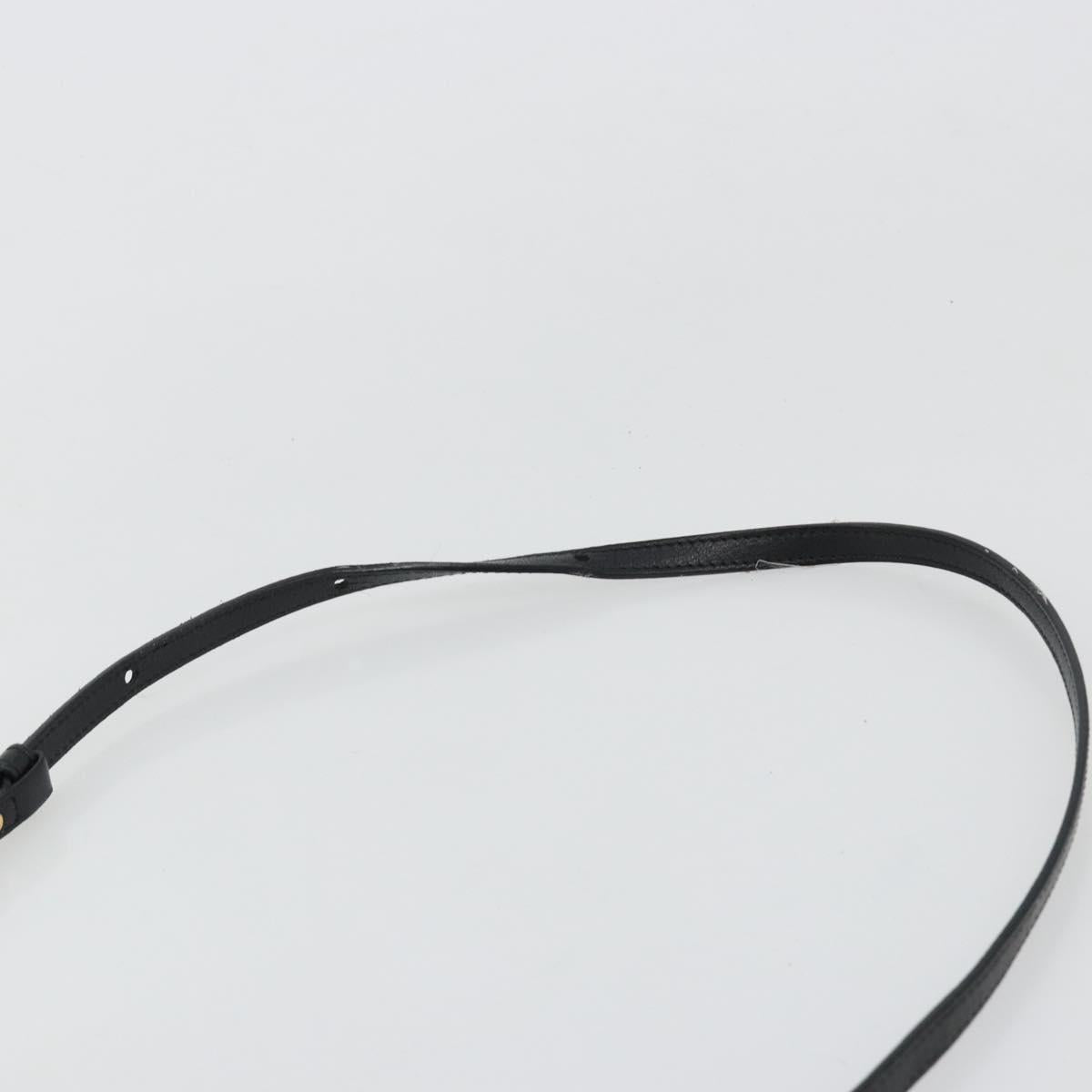 CELINE Trio Shoulder Bag Leather Black Gold Auth 180834