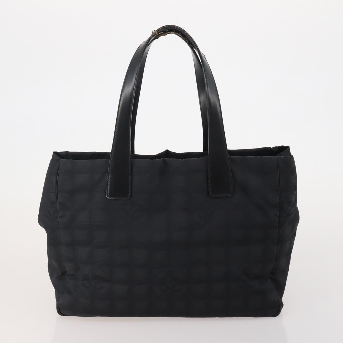CHANEL New Travel Line Tote Bag Canvas 6 Set Black Brown pink CC Auth 180838