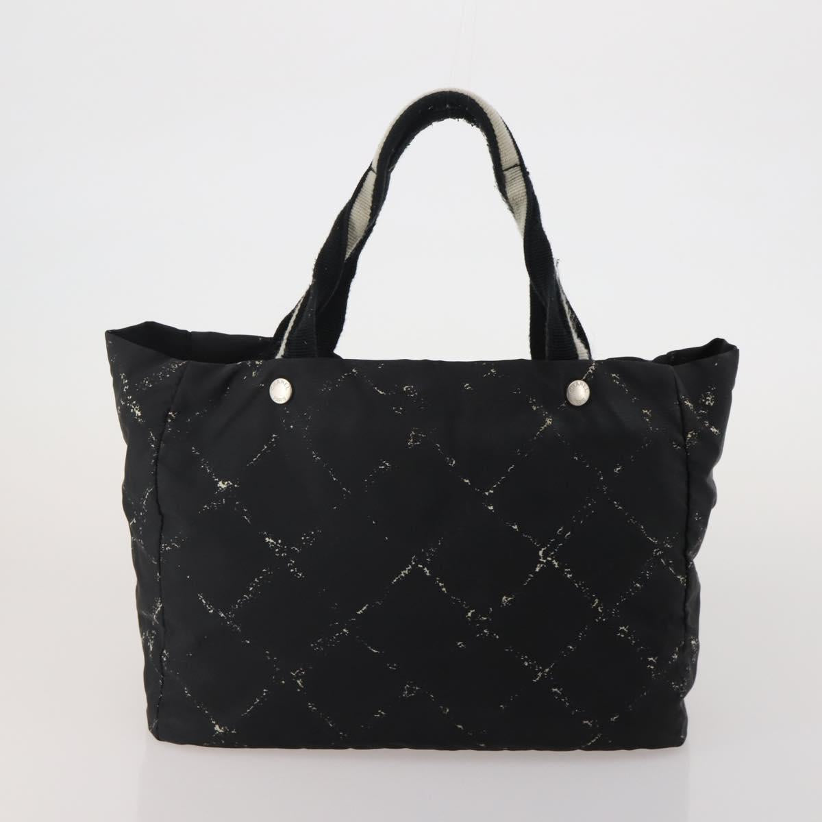 CHANEL New Travel Line Tote Bag Canvas 6 Set Black Brown pink CC Auth 180838