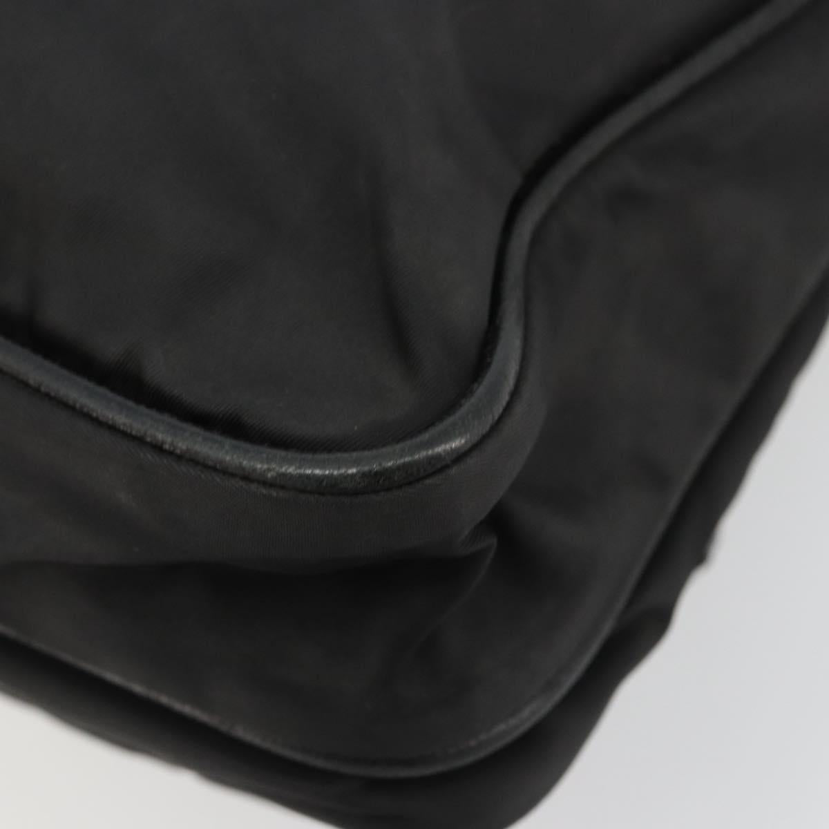 PRADA Shoulder Bag Nylon Black Silver Auth 180848