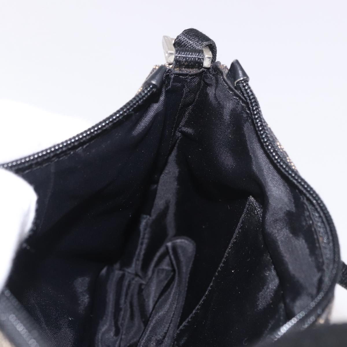 Christian Dior Trotter Canvas Accessory Pouch Black Silver Auth 180853A