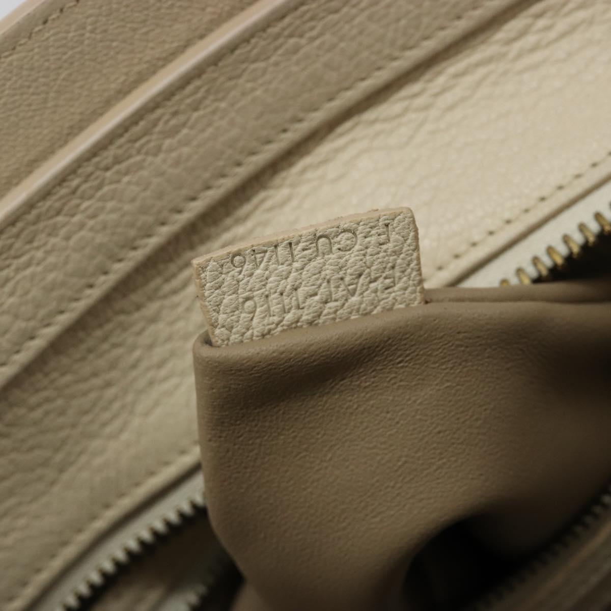 CELINE Luggage Micro Tote Bag Leather Ivory Gold Auth 180856