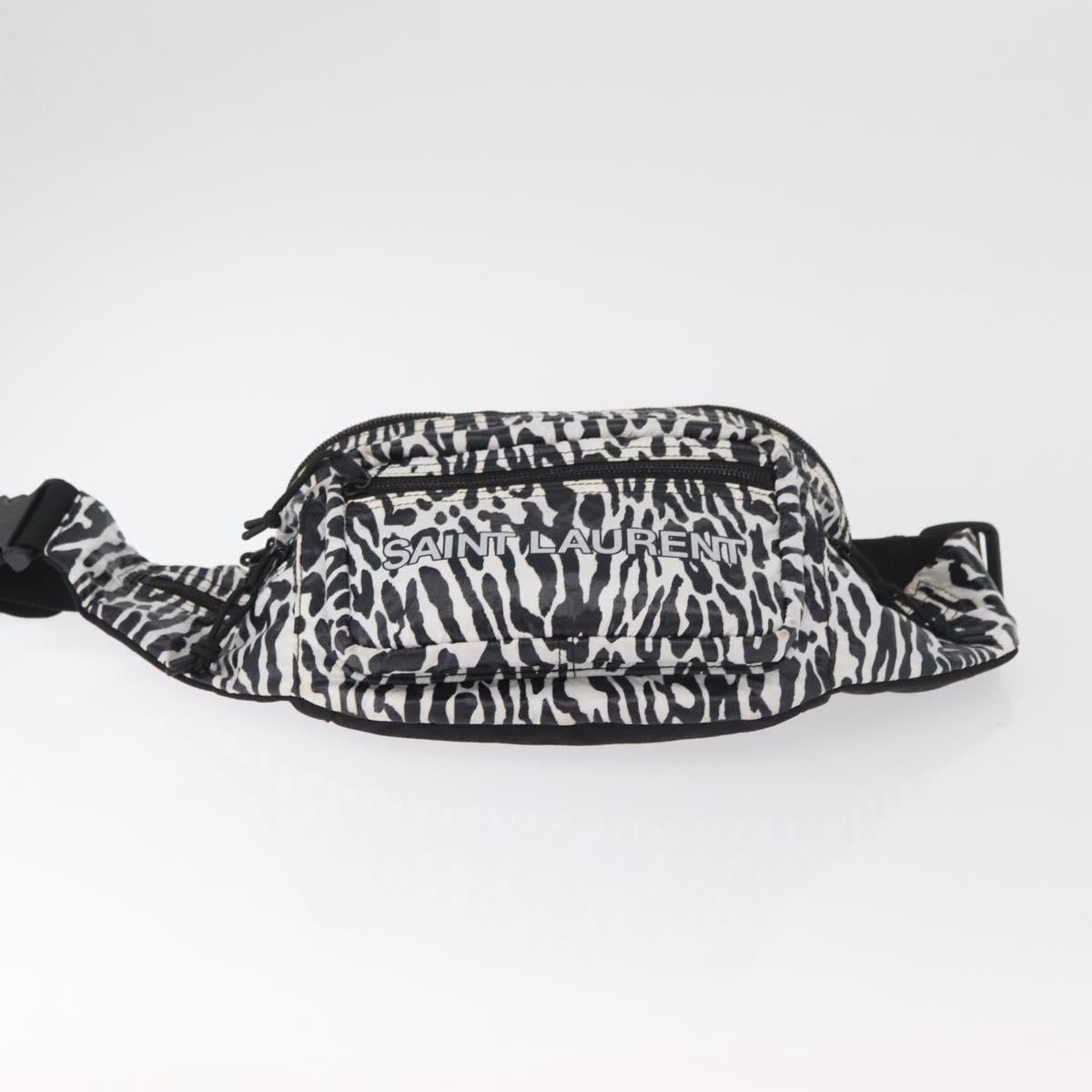 SAINT LAURENT Waist bag Nylon White Auth 180871A
