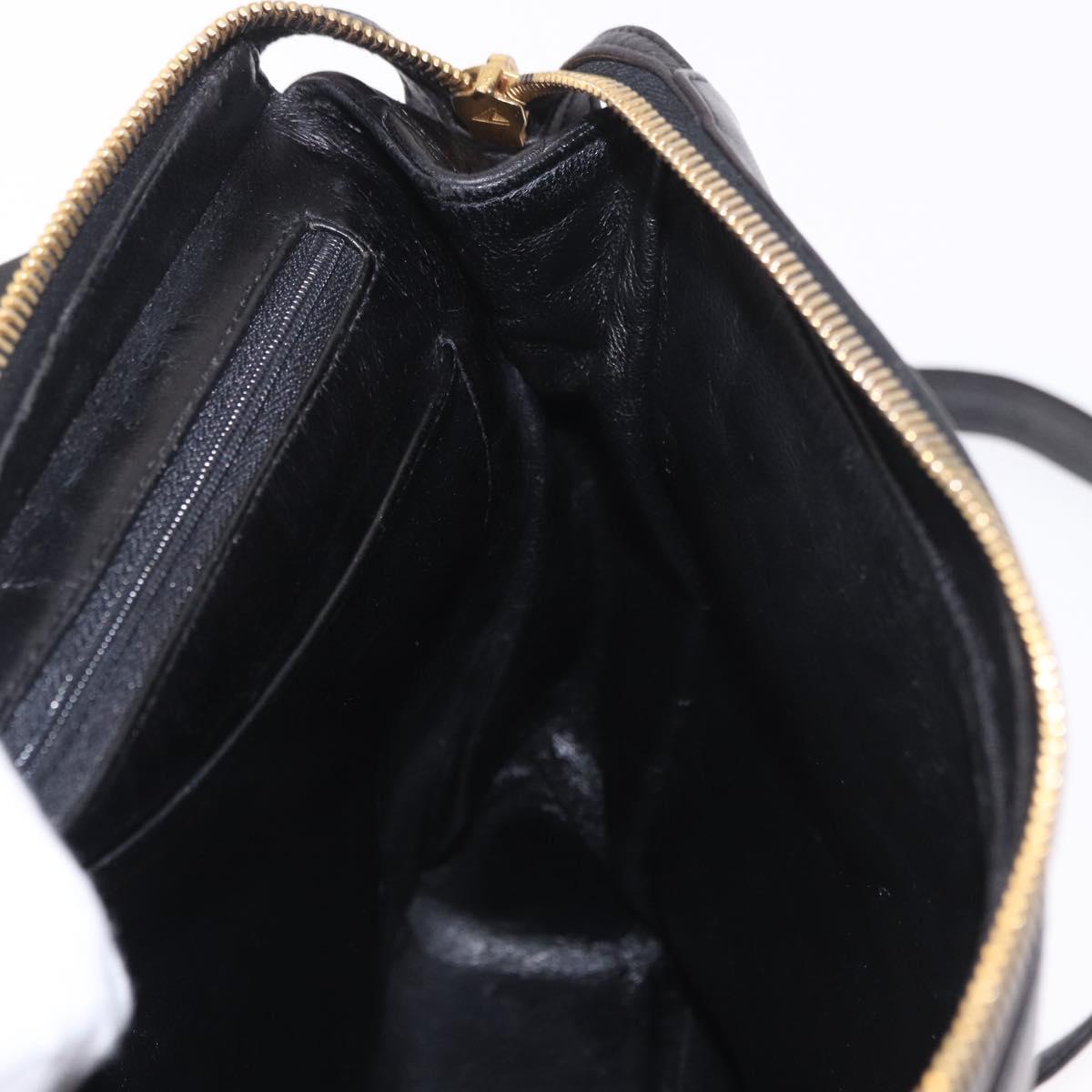CHANEL Matelasse Chain Backpack Lamb Skin Gold Black CC Auth 180873SAV