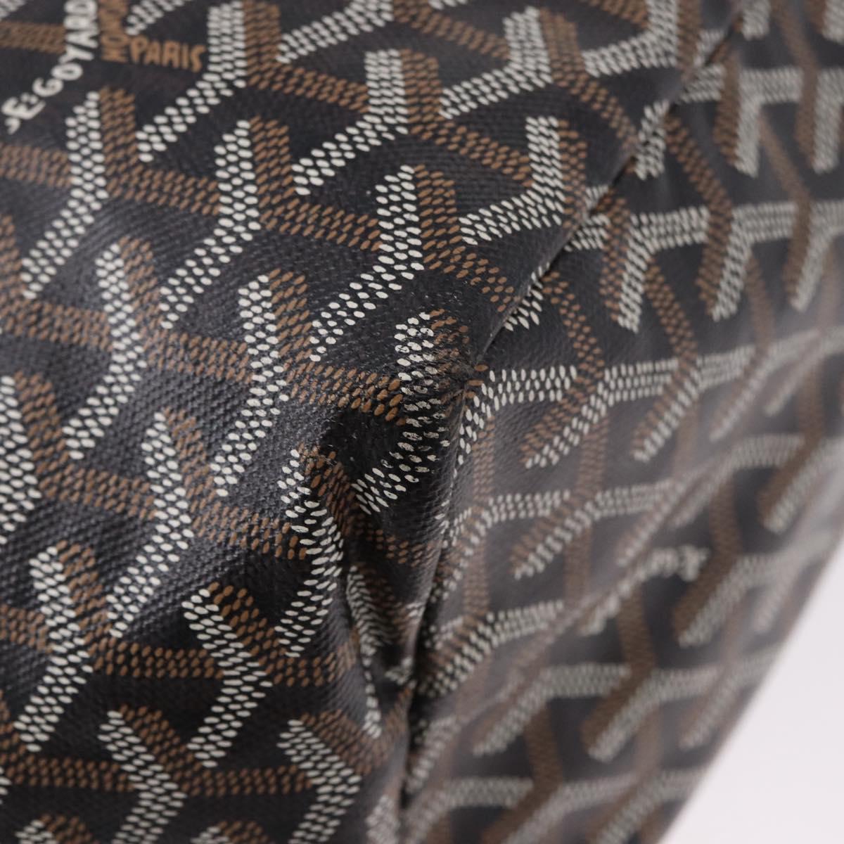 GOYARD Saint Louis PM Tote Bag Coated Canvas Black Silver Auth 180875