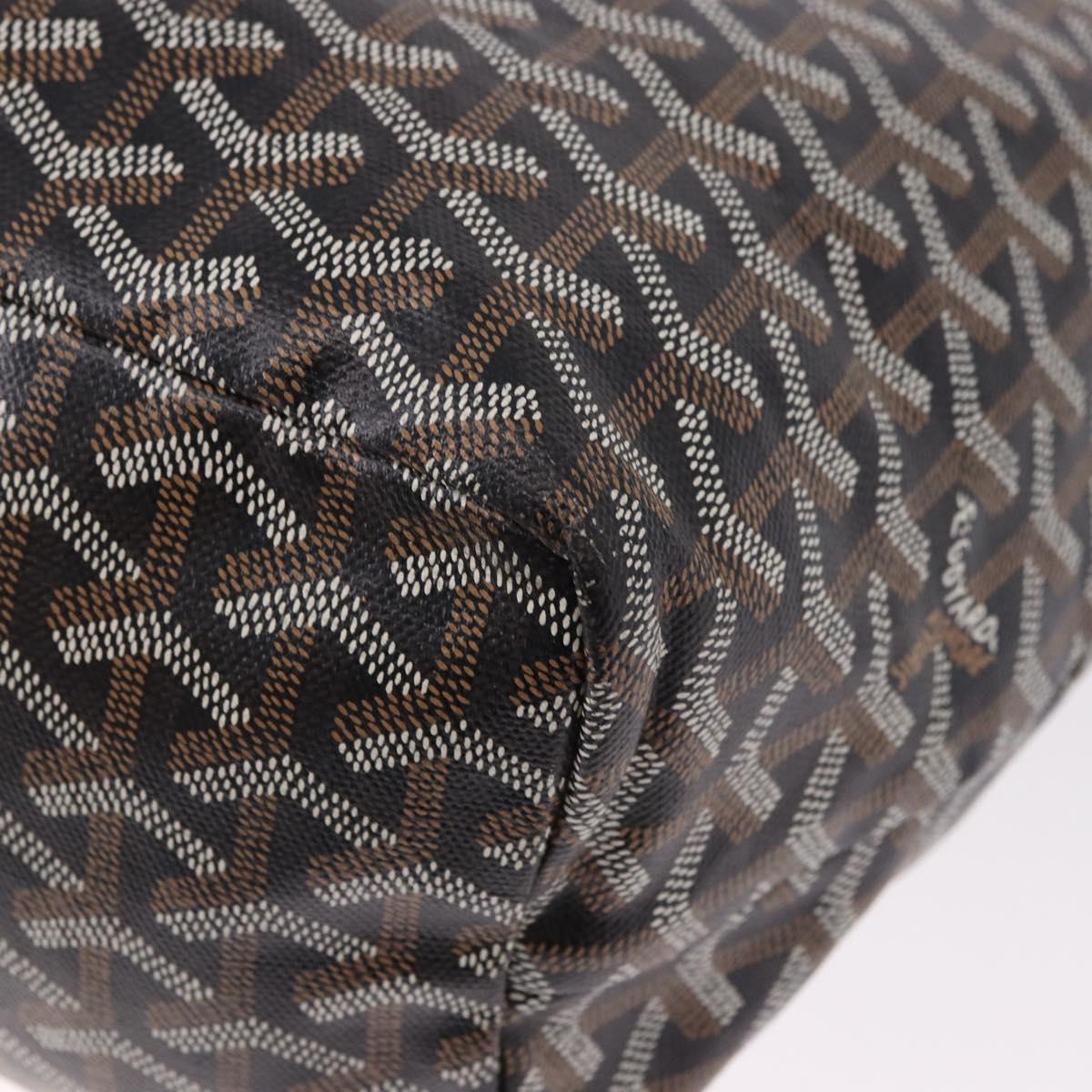 GOYARD Saint Louis PM Tote Bag Coated Canvas Black Silver Auth 180875