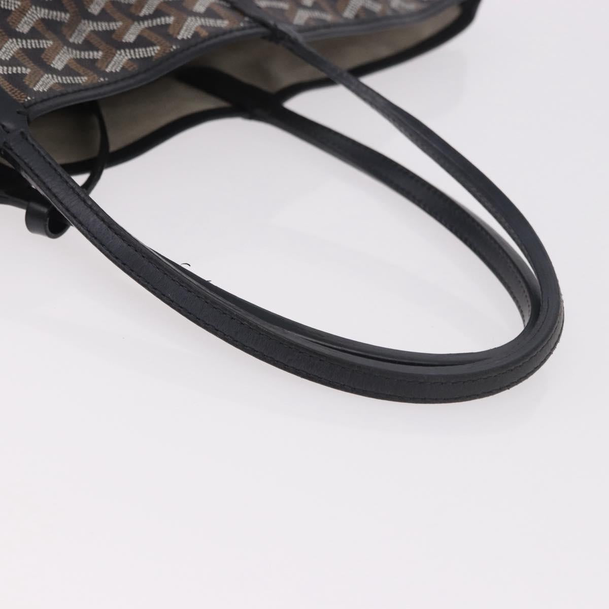 GOYARD Saint Louis PM Tote Bag Coated Canvas Black Silver Auth 180875