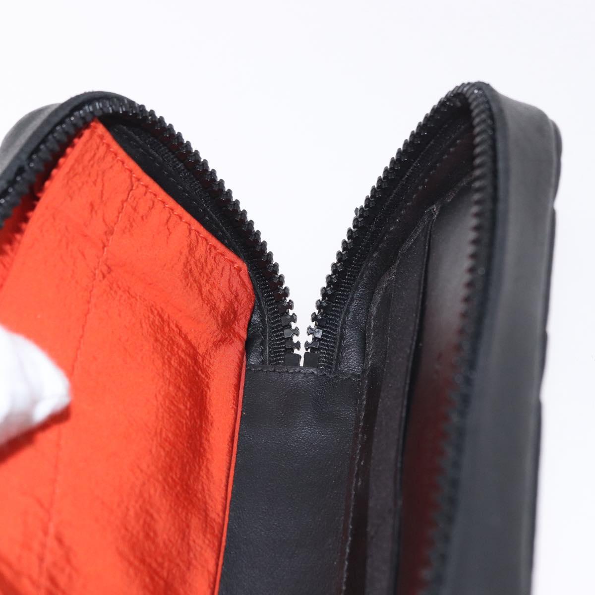 BOTTEGA VENETA MAXI INTRECCIATO Pouch Leather Black Auth 180883A