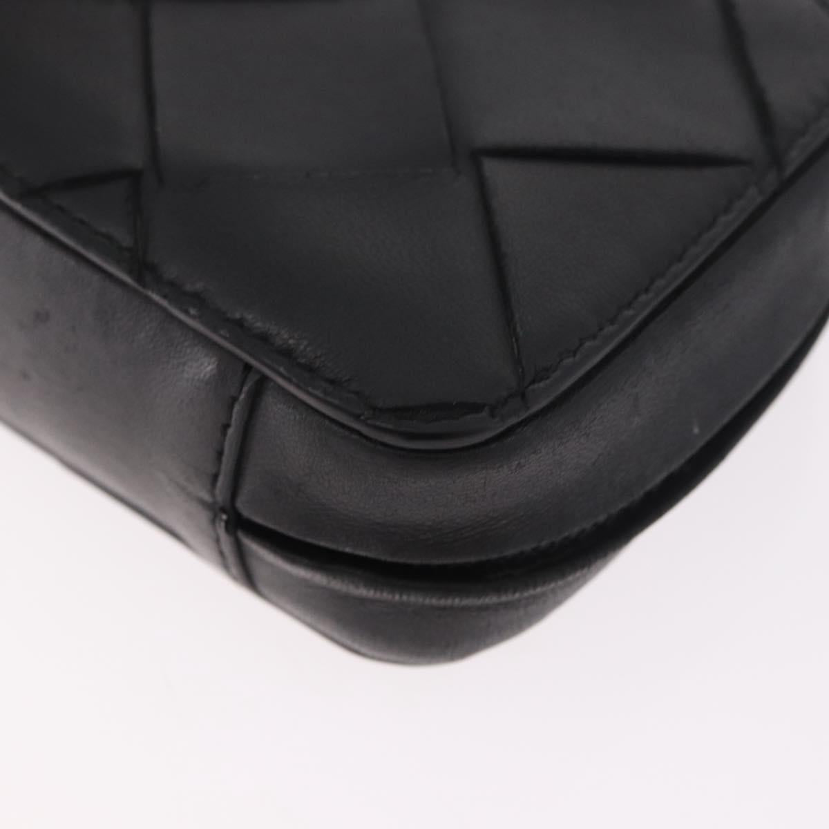 BOTTEGA VENETA MAXI INTRECCIATO Pouch Leather Black Auth 180883A