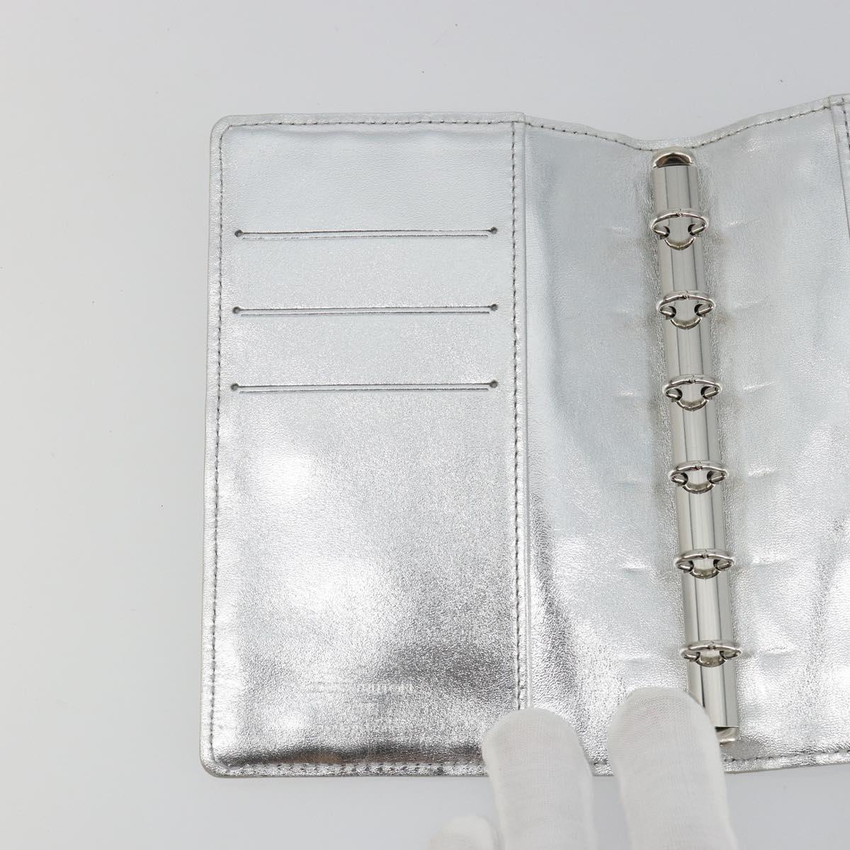 LOUIS VUITTON Monogram Miroir Agenda PM Planner Cover Silver R20963 Auth 180884A