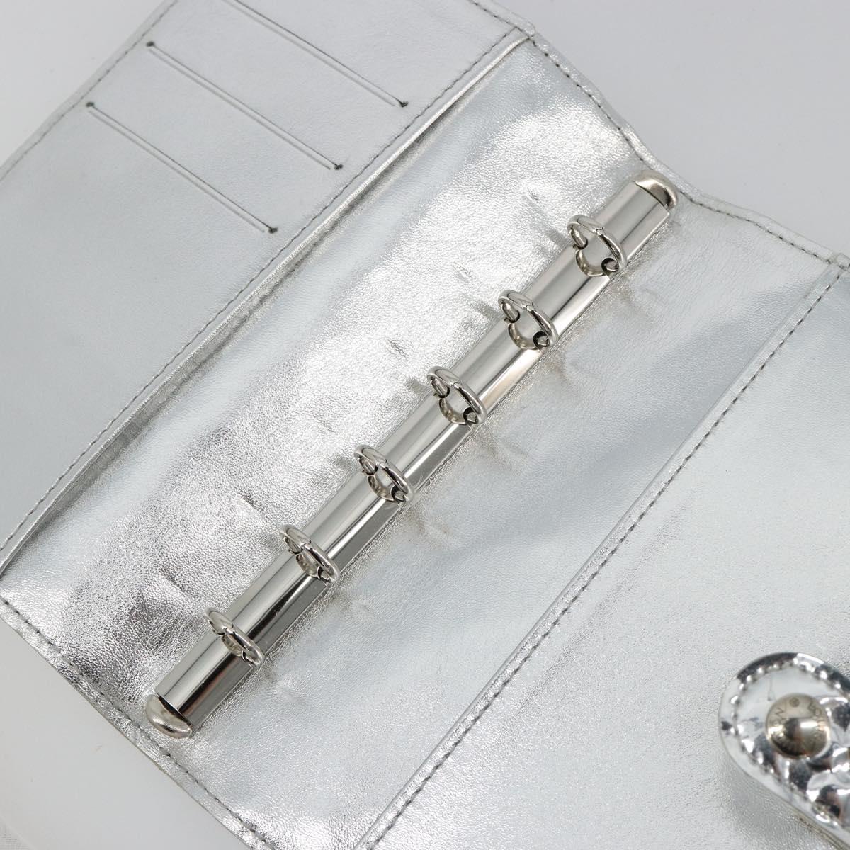 LOUIS VUITTON Monogram Miroir Agenda PM Planner Cover Silver R20963 Auth 180884A