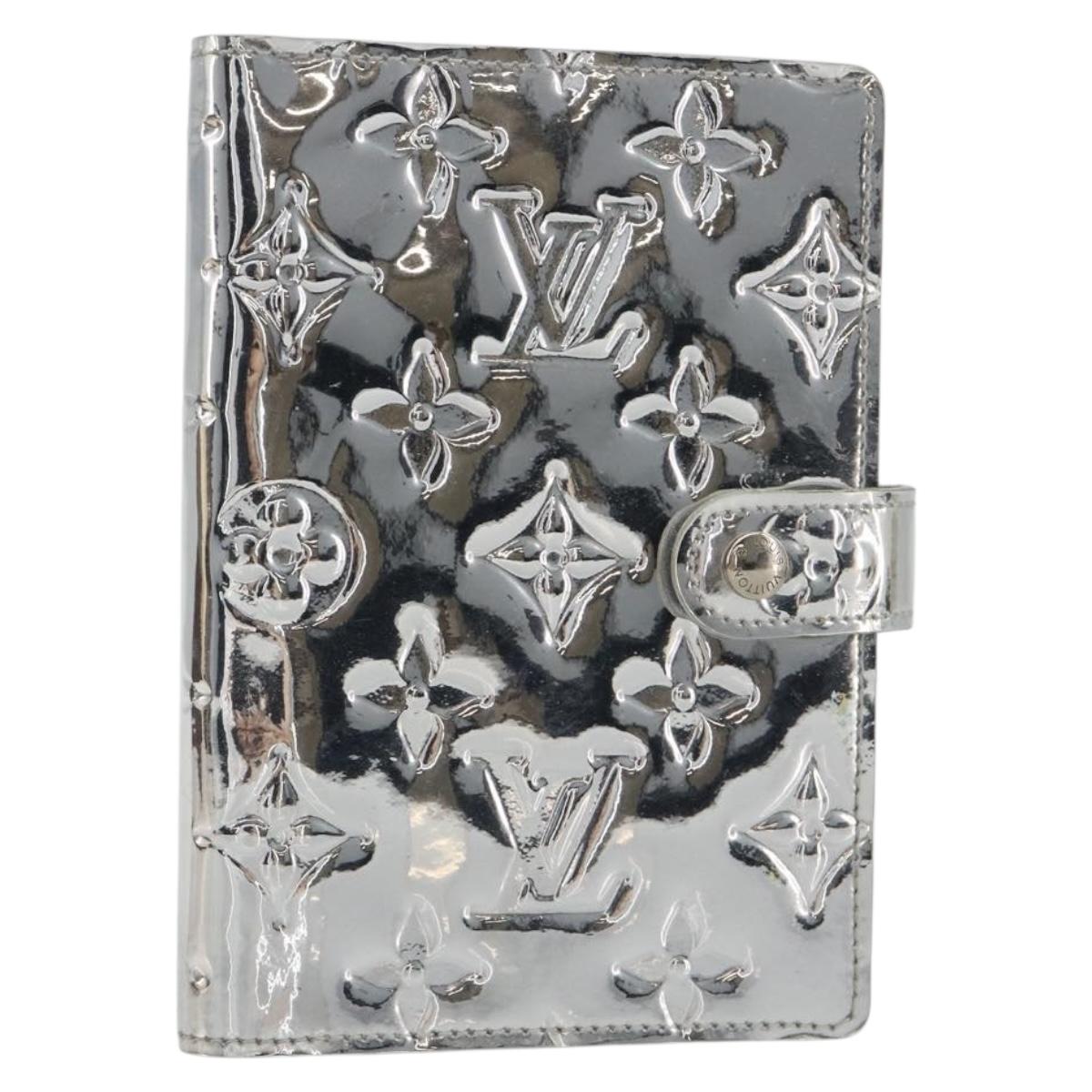 LOUIS VUITTON Monogram Miroir Agenda PM Planner Cover Silver R20963 Auth 180884A