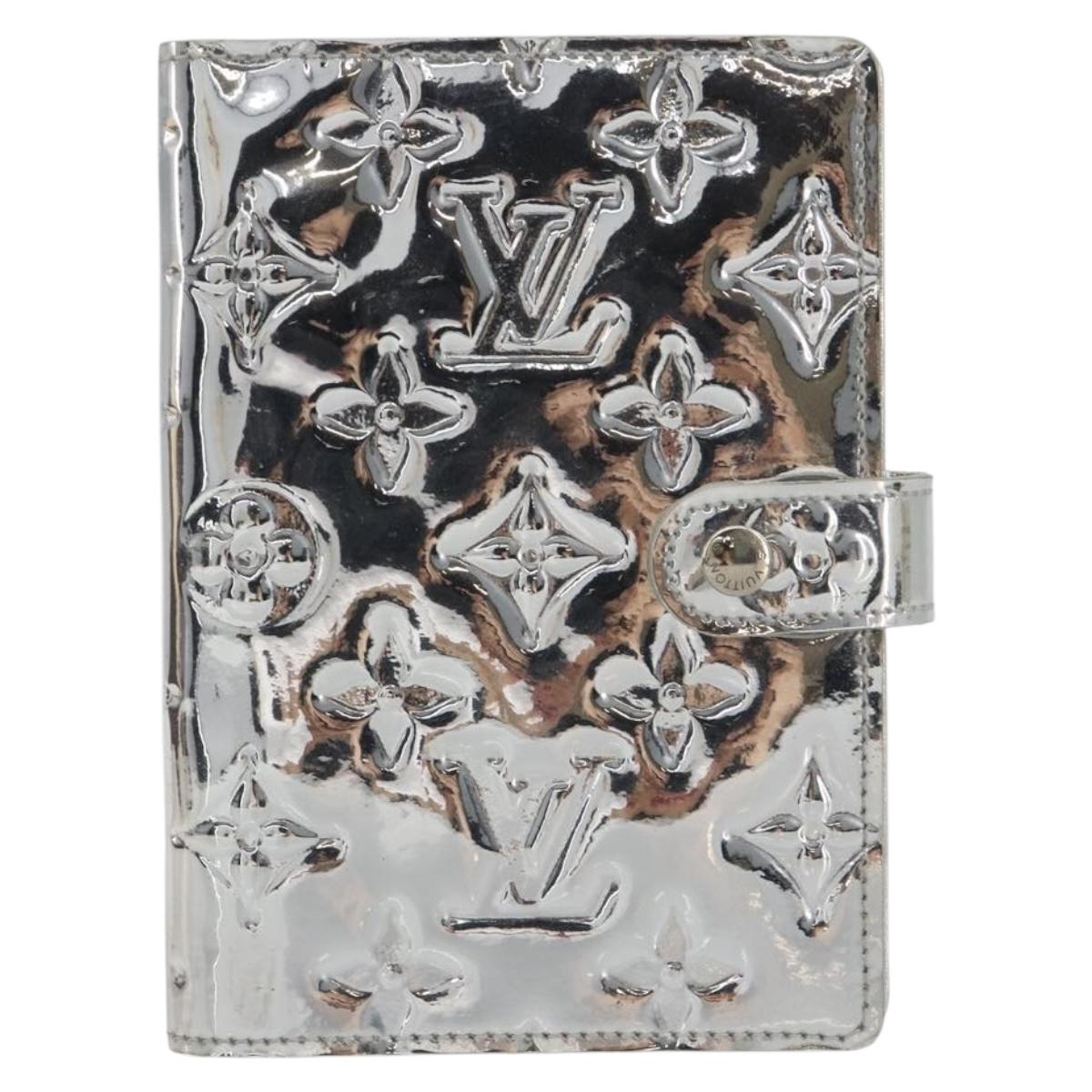 LOUIS VUITTON Monogram Miroir Agenda PM Planner Cover Silver R20963 Auth 180884A