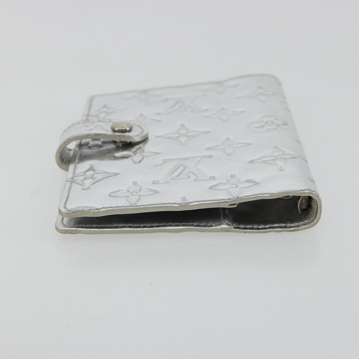 LOUIS VUITTON Monogram Miroir Agenda PM Planner Cover Silver R20963 Auth 180884A