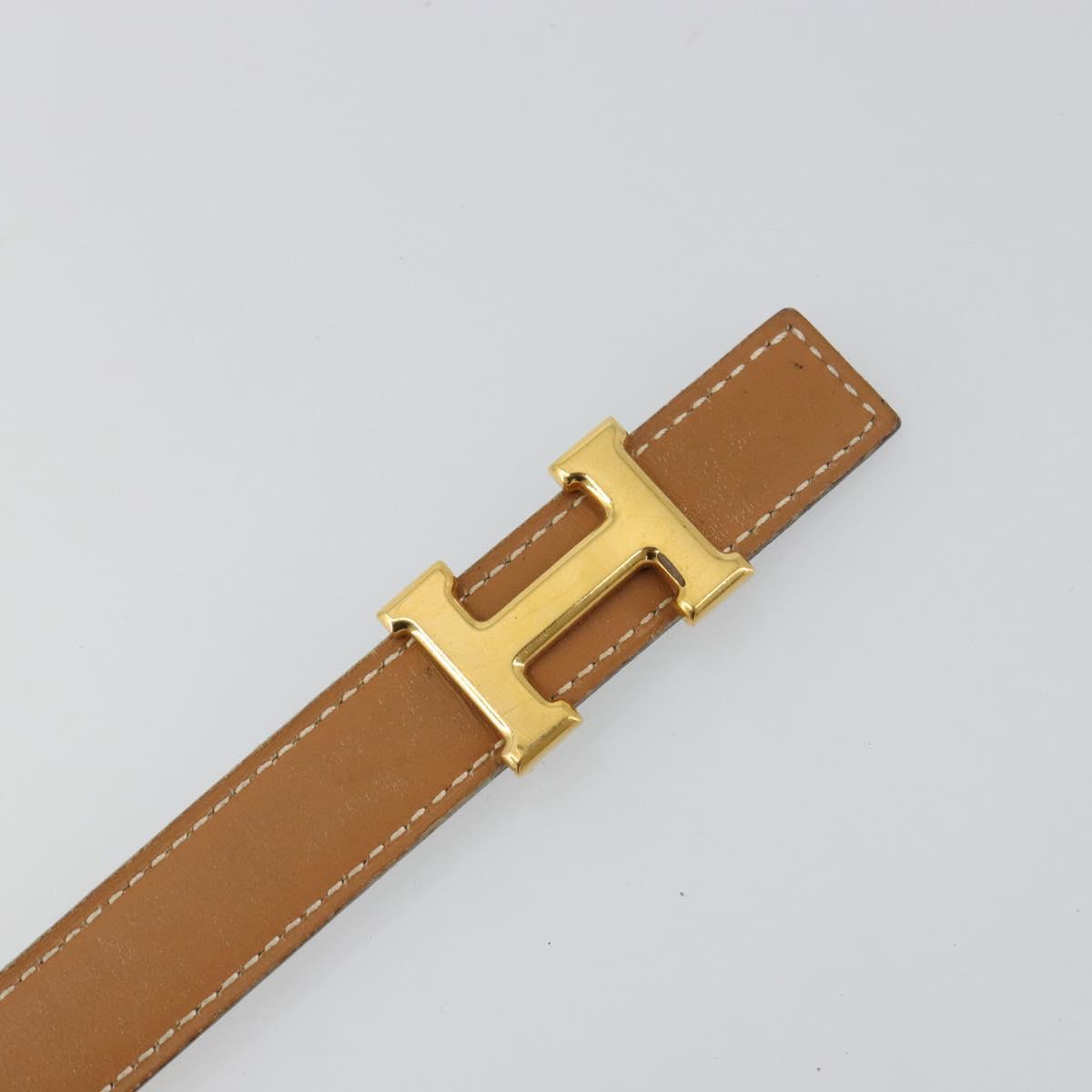 HERMES Constance Mini Belt Leather Beige Gold Auth 180888