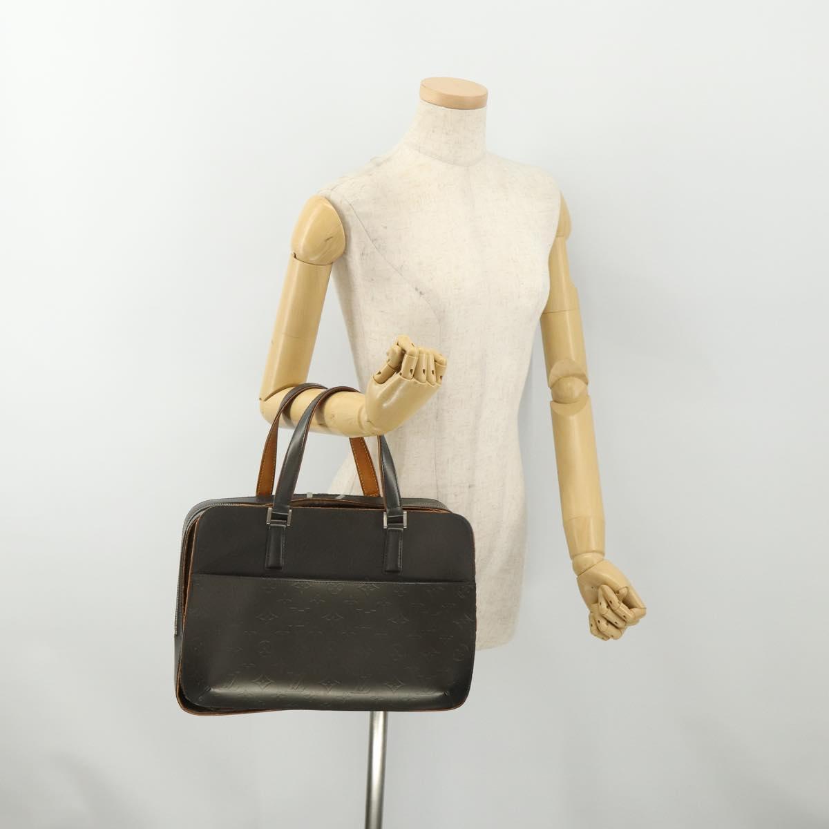 LOUIS VUITTON Monogram Mat Malden Hand Bag Black M55132 LV Auth 180898