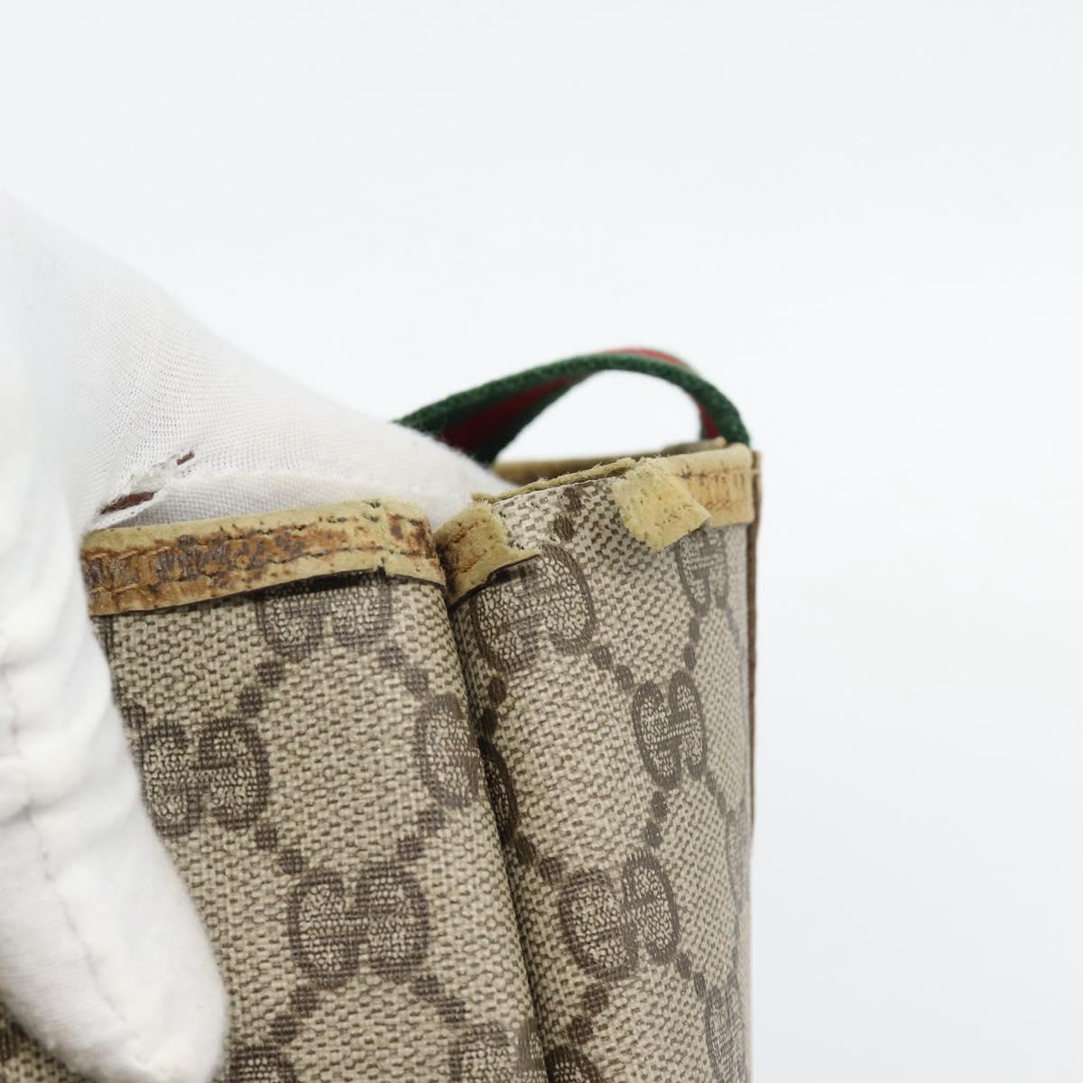 GUCCI GG Supreme Web Sherry Line Tote Bag PVC Beige Red 39 02 003 Auth 180903