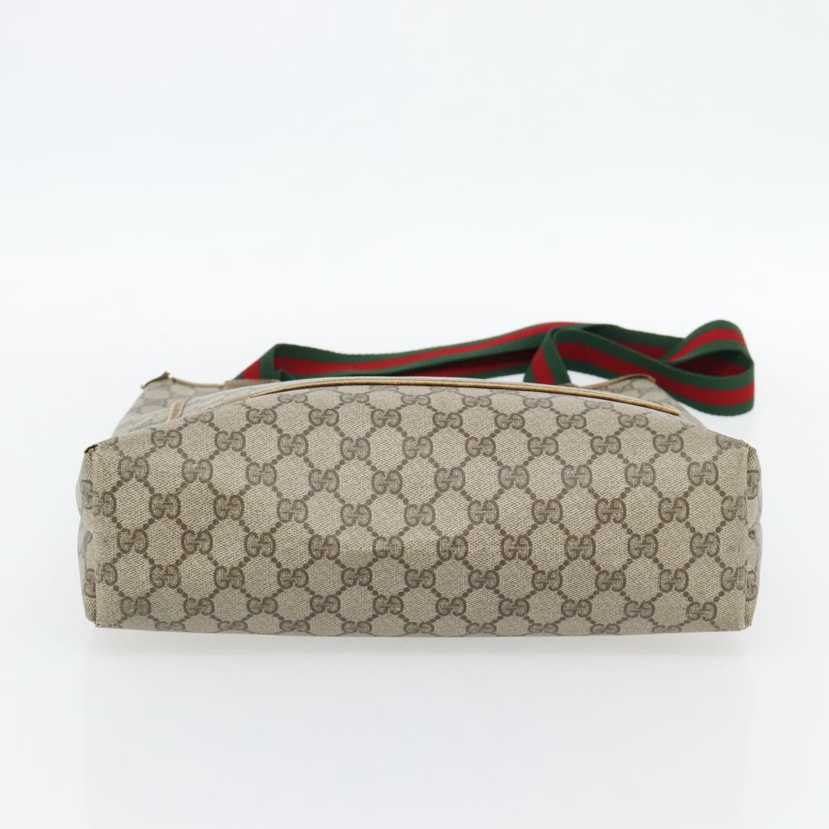 GUCCI GG Supreme Web Sherry Line Tote Bag PVC Beige Red 39 02 003 Auth 180903