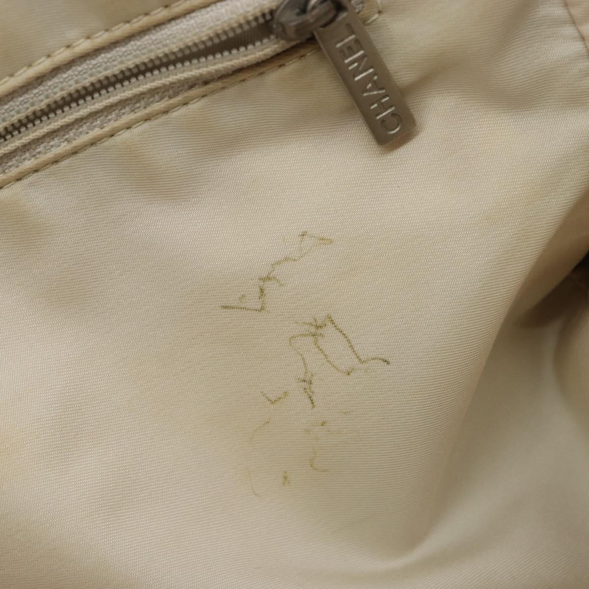 CHANEL New Travel Line Tote Bag Nylon Beige Gold CC Auth 180904