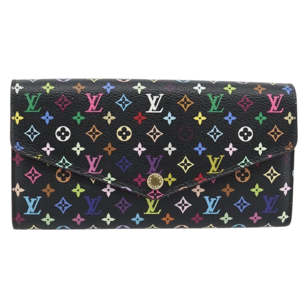 LOUIS VUITTON Monogram Multicolor Portefeiulle Sarah Black M60668 LV Auth 180911