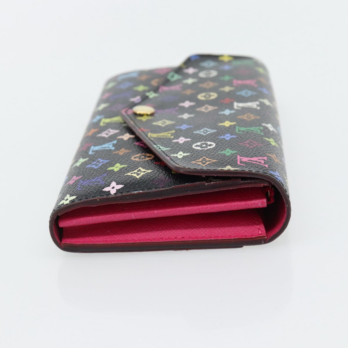 LOUIS VUITTON Monogram Multicolor Portefeiulle Sarah Black M60668 LV Auth 180911