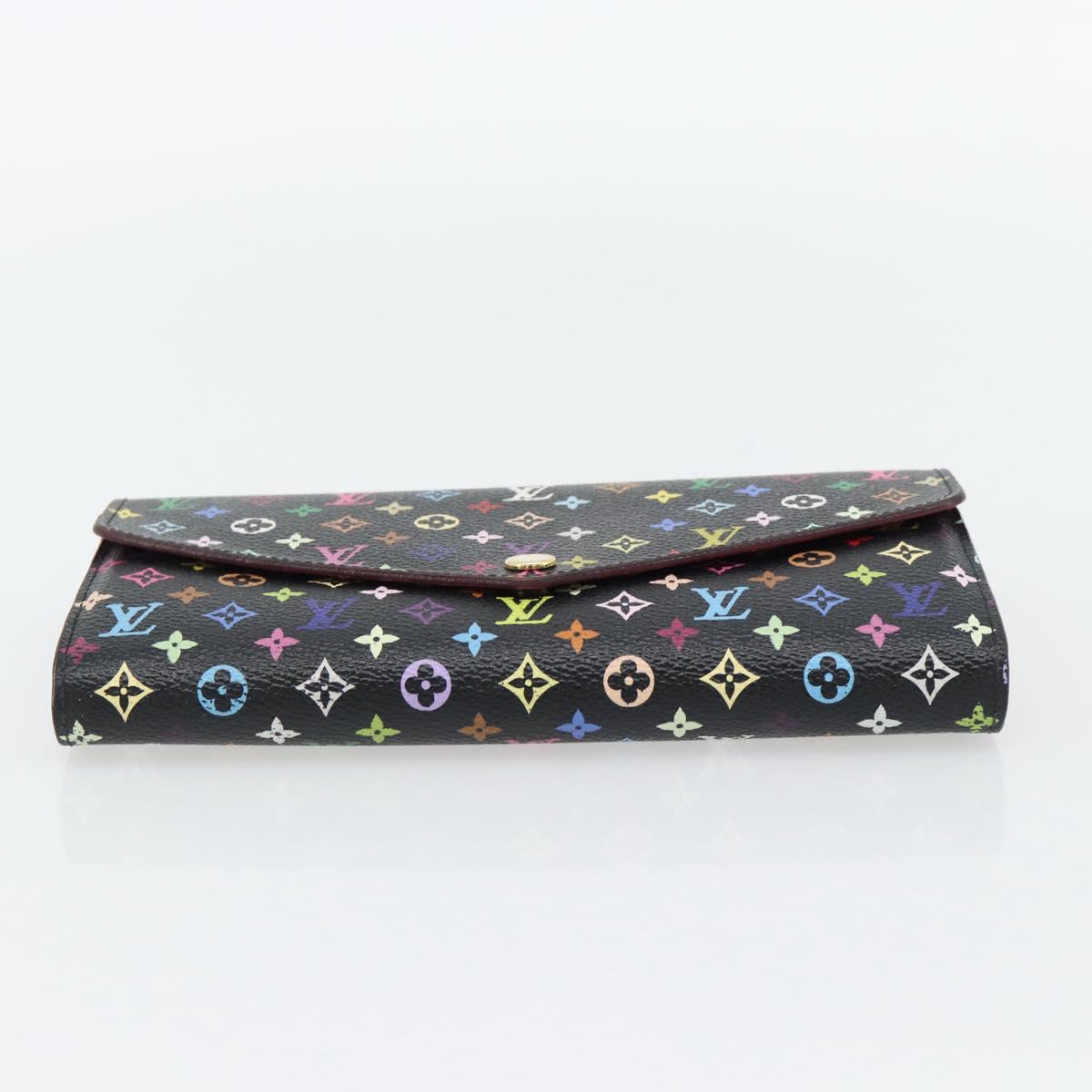 LOUIS VUITTON Monogram Multicolor Portefeiulle Sarah Black M60668 LV Auth 180911