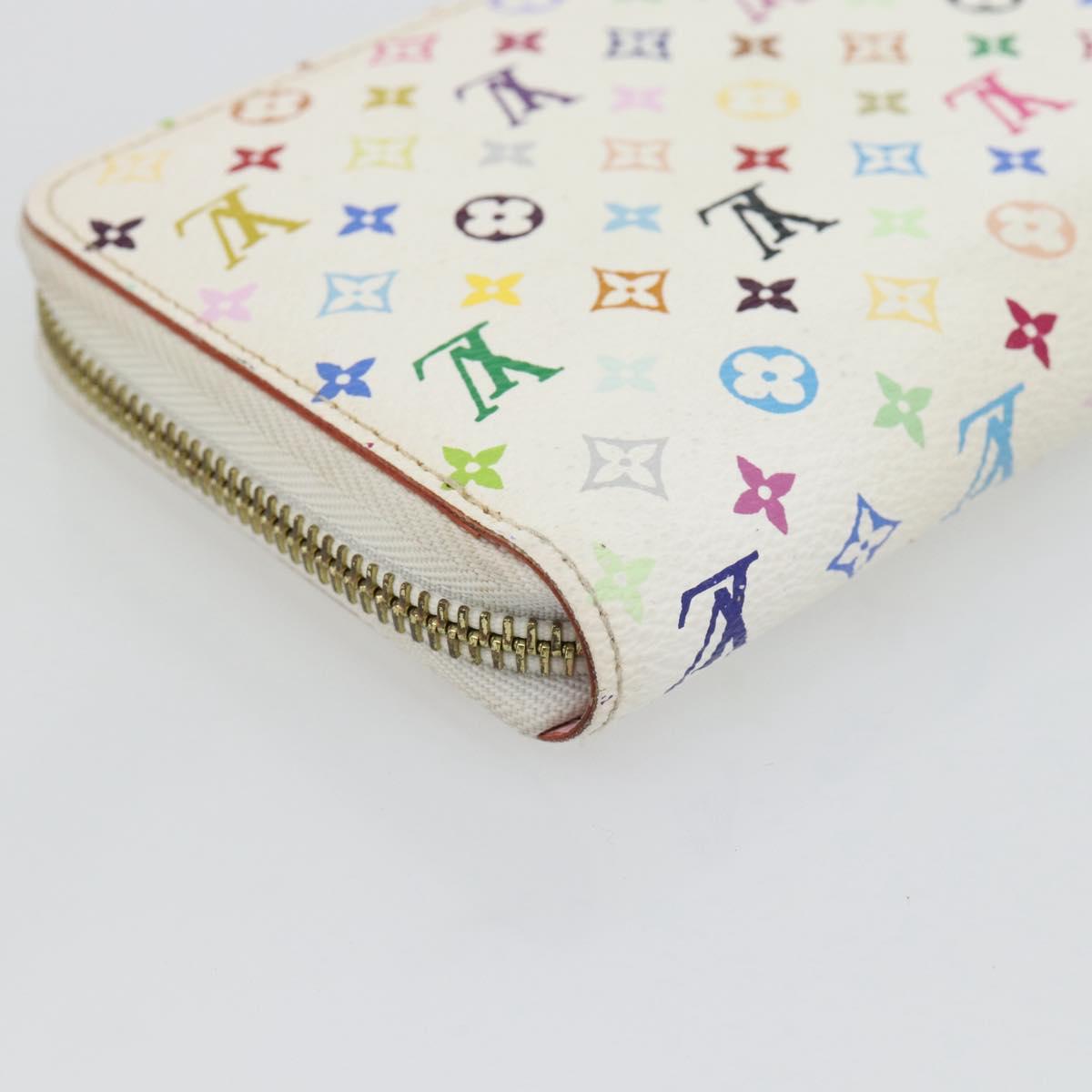LOUIS VUITTON Monogram Multicolor Zippy Long Wallet White M60241 LV Auth 180913