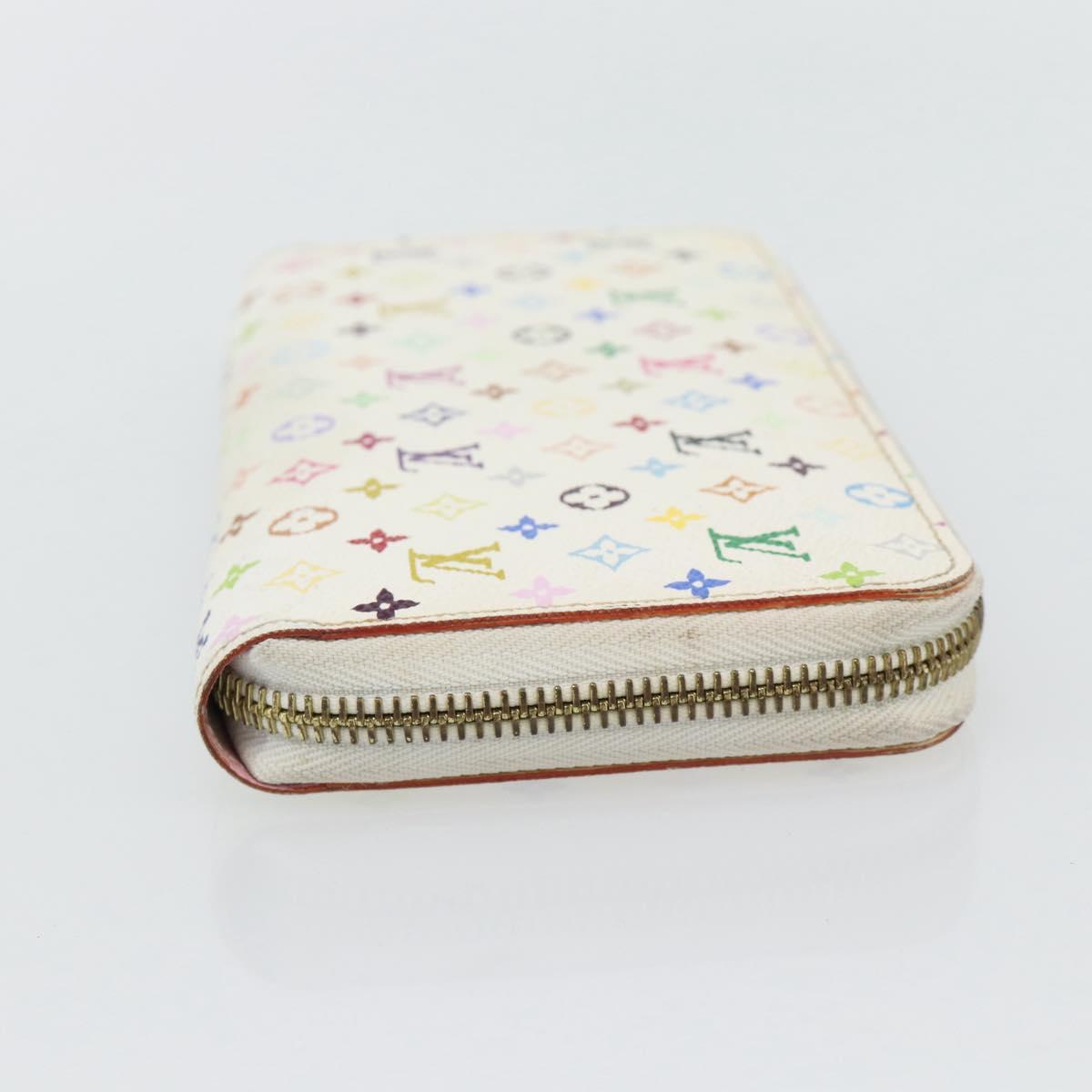 LOUIS VUITTON Monogram Multicolor Zippy Long Wallet White M60241 LV Auth 180913