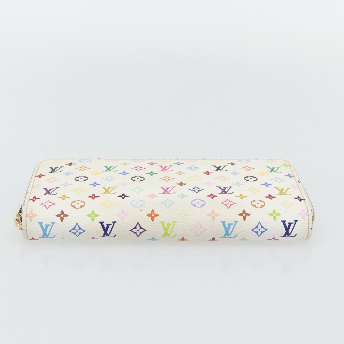 LOUIS VUITTON Monogram Multicolor Zippy Long Wallet White M60241 LV Auth 180913