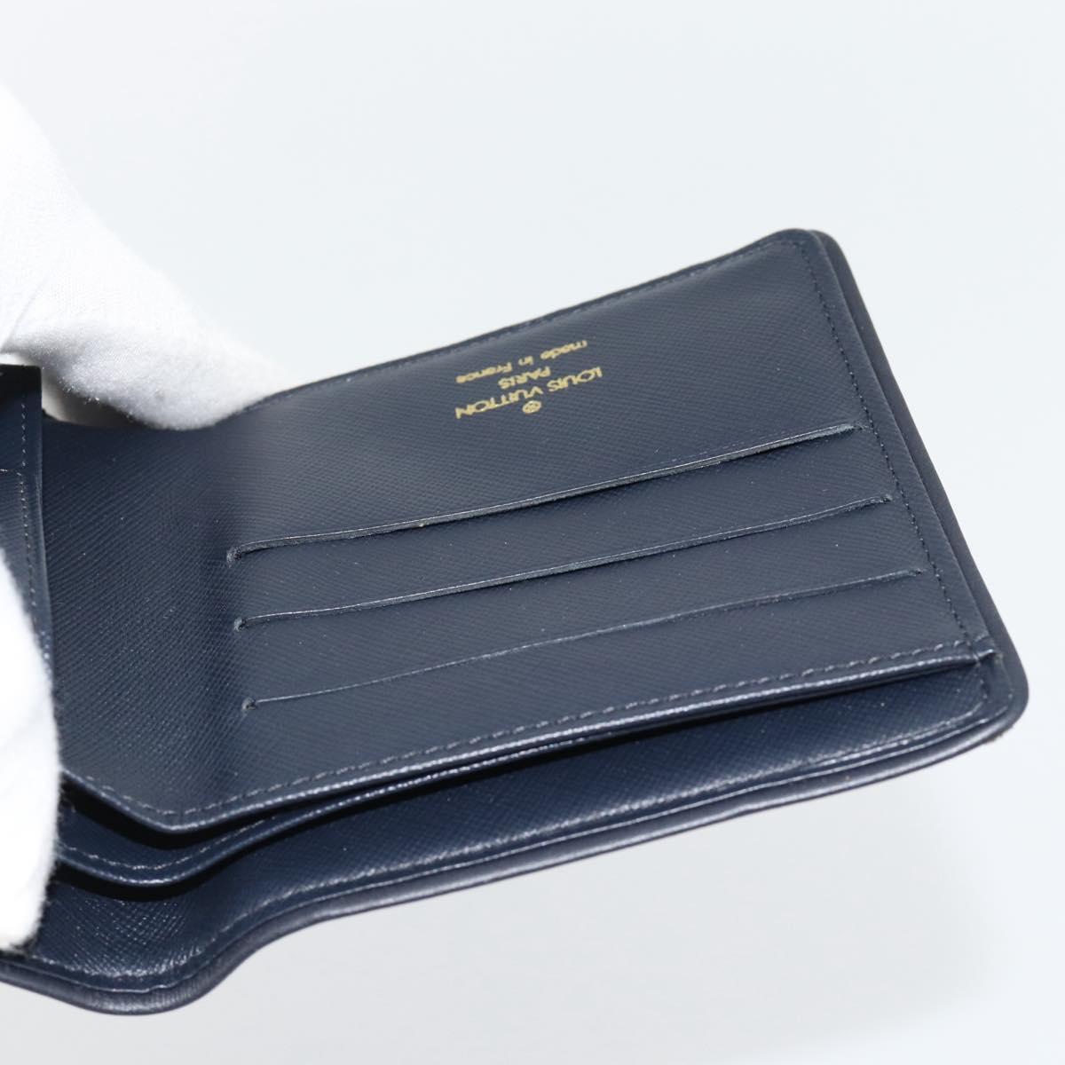 LOUIS VUITTON Mini Porte Billet Cartes Credit Monnaie Blue M92239 Auth 180914A