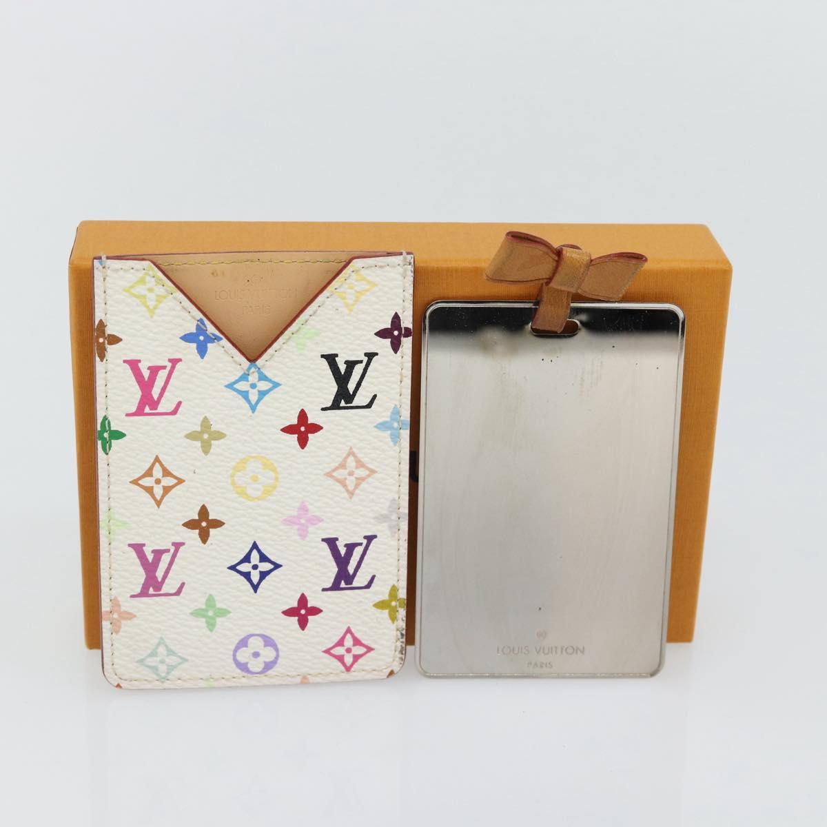 LOUIS VUITTON Monogram Multicolor Etui Hand Mirror White M92651 LV Auth 180917