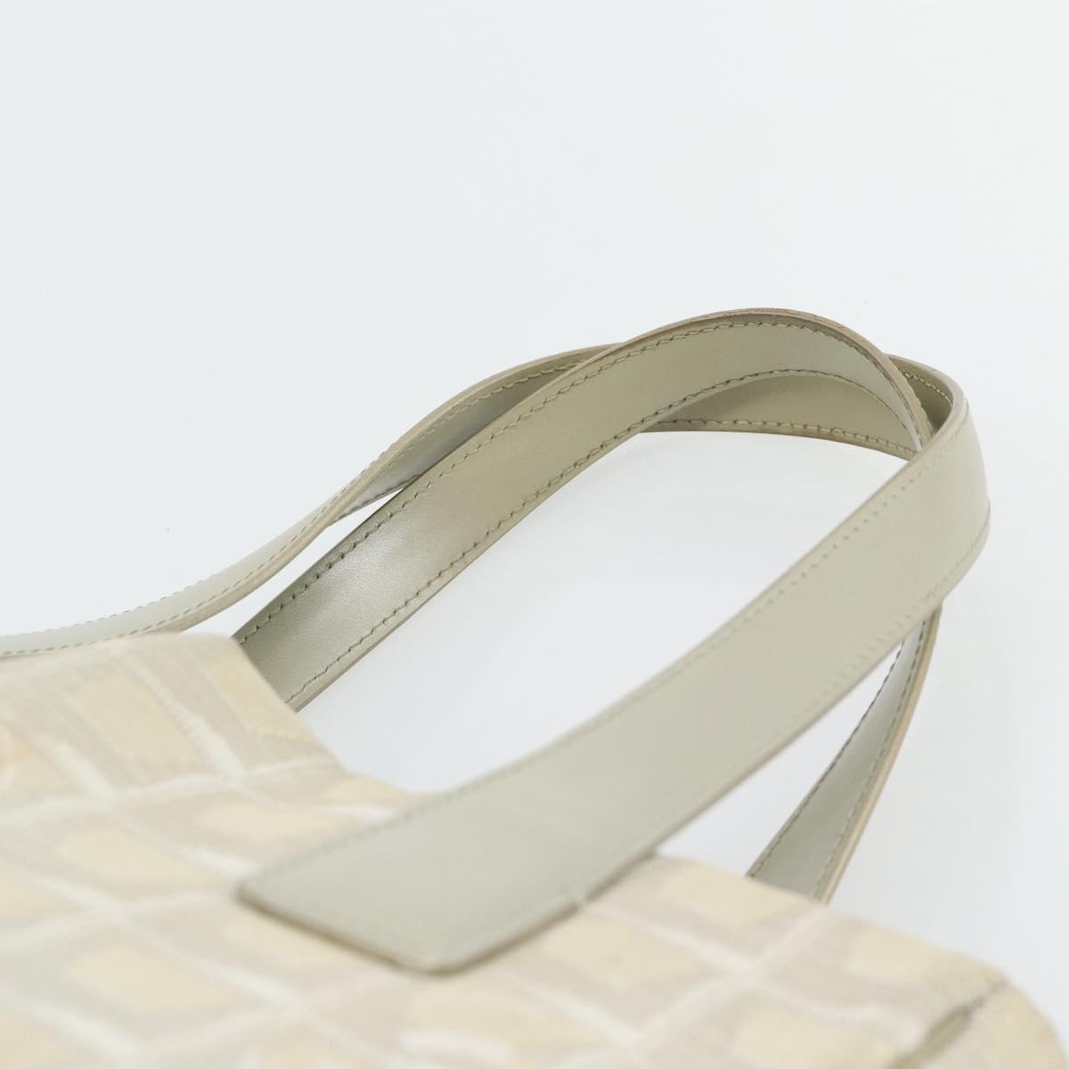 CHANEL New Travel Line Tote Bag Nylon Beige Silver CC Auth 180920