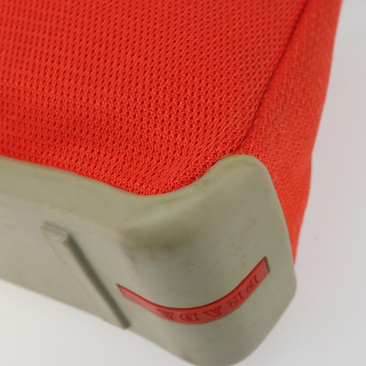 PRADA Sports Shoulder Bag Canvas Orange Silver Auth 180921