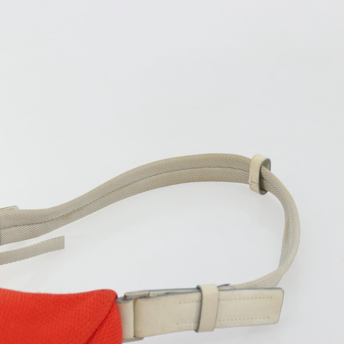 PRADA Sports Shoulder Bag Canvas Orange Silver Auth 180921