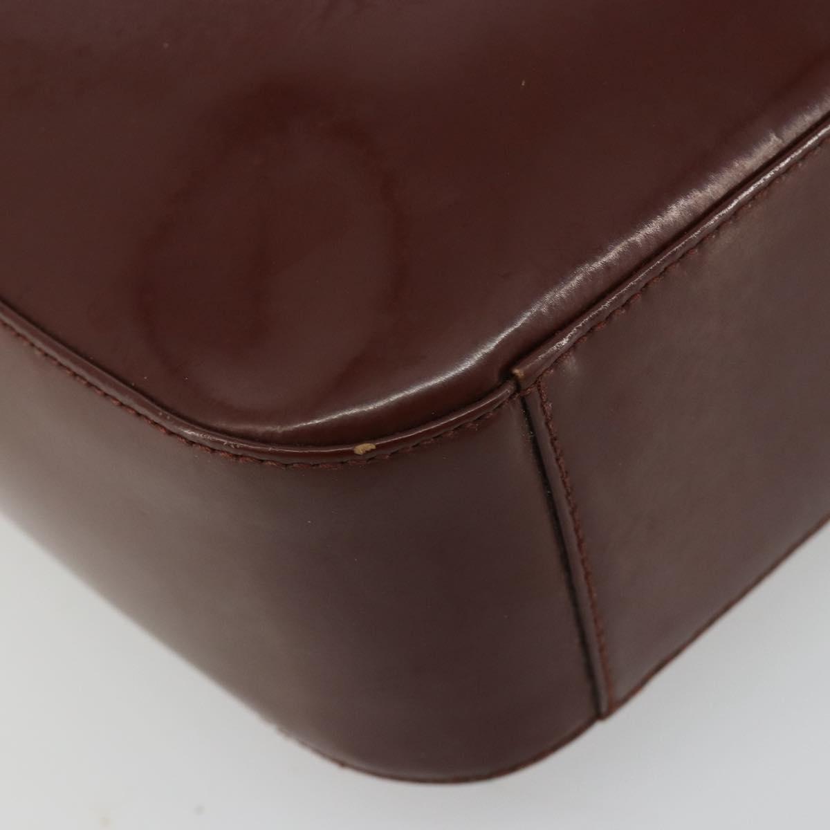 GUCCI Shoulder Bag Patent leather Brown Silver 000 1046 0506 Auth 180923