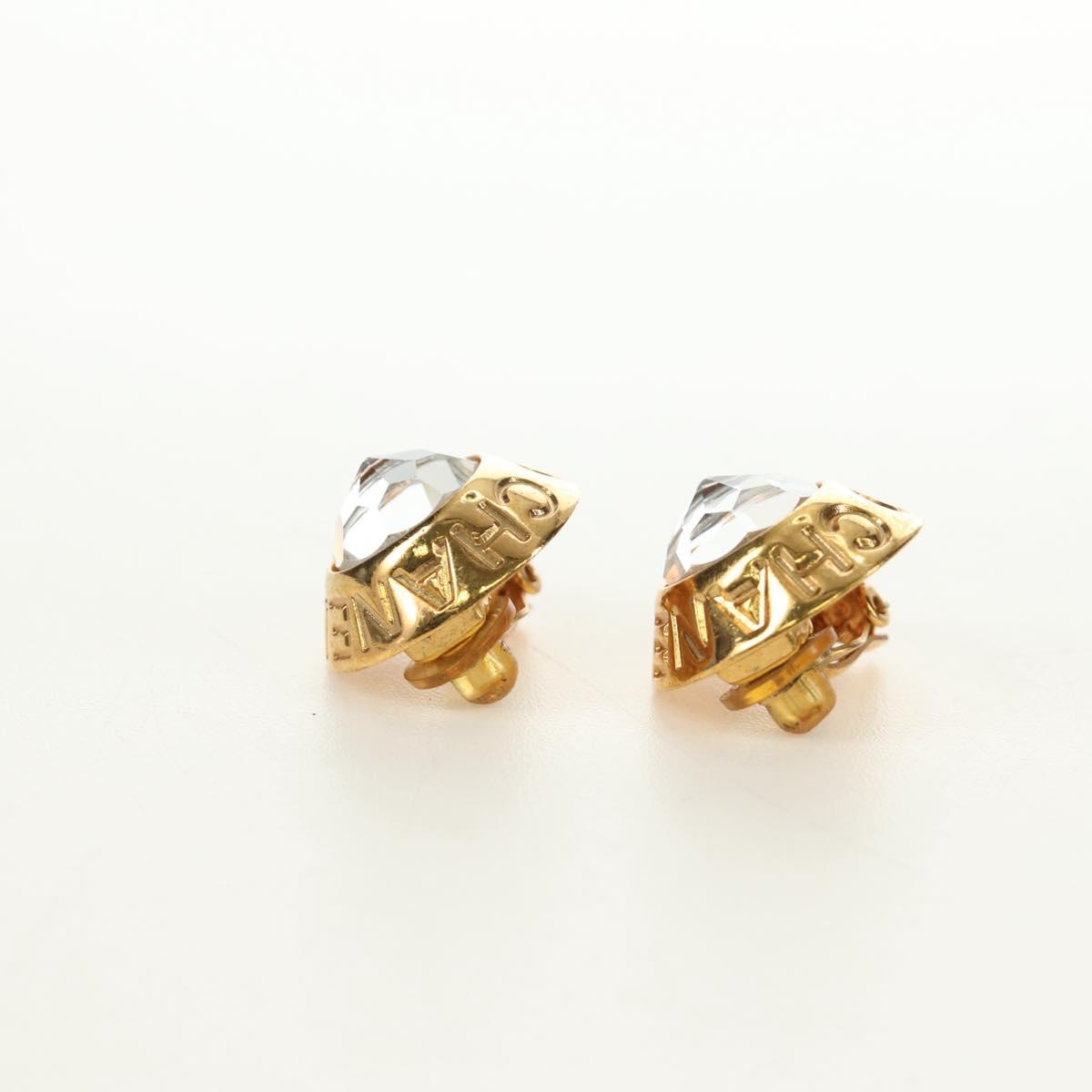 CHANEL Earring metal Gold Tone CC Auth 180936M