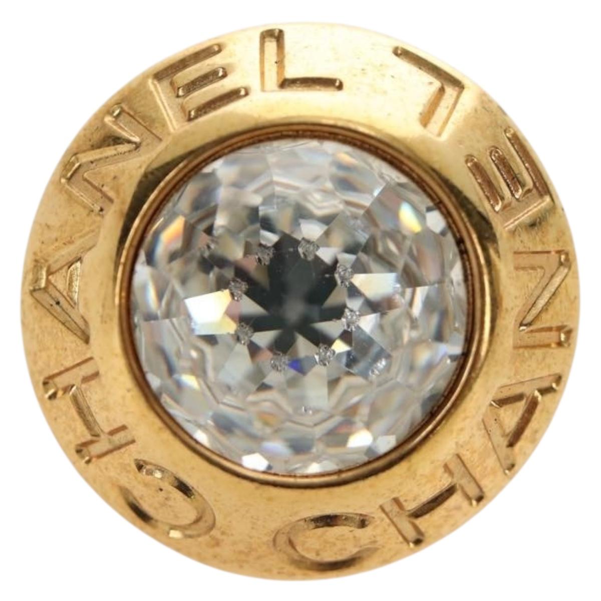 CHANEL Earring metal Gold Tone CC Auth 180936M