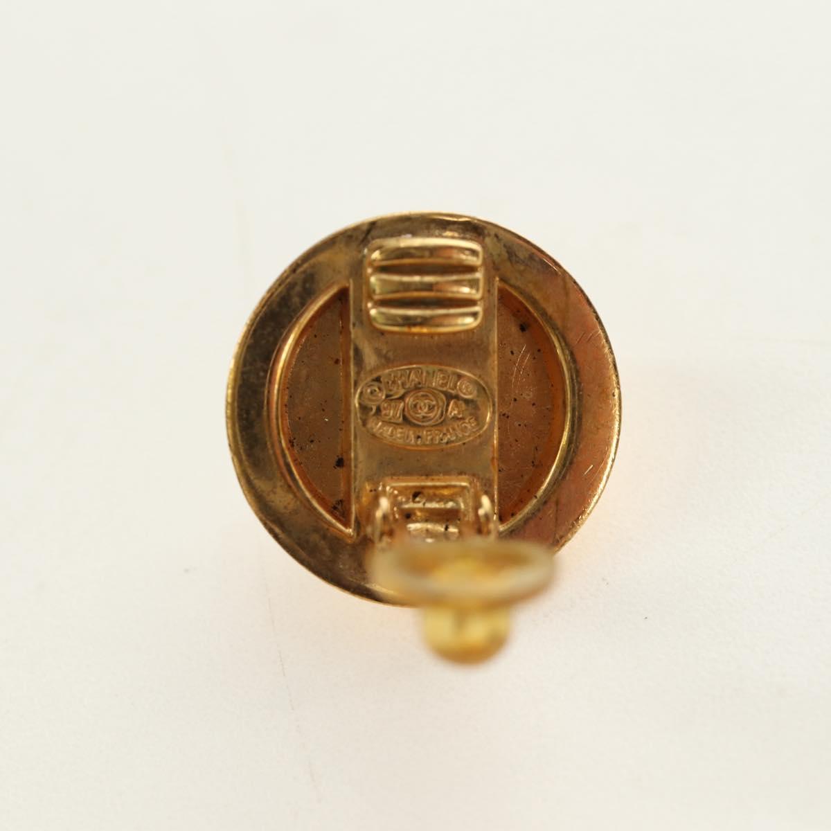 CHANEL Earring metal Gold Tone CC Auth 180936M