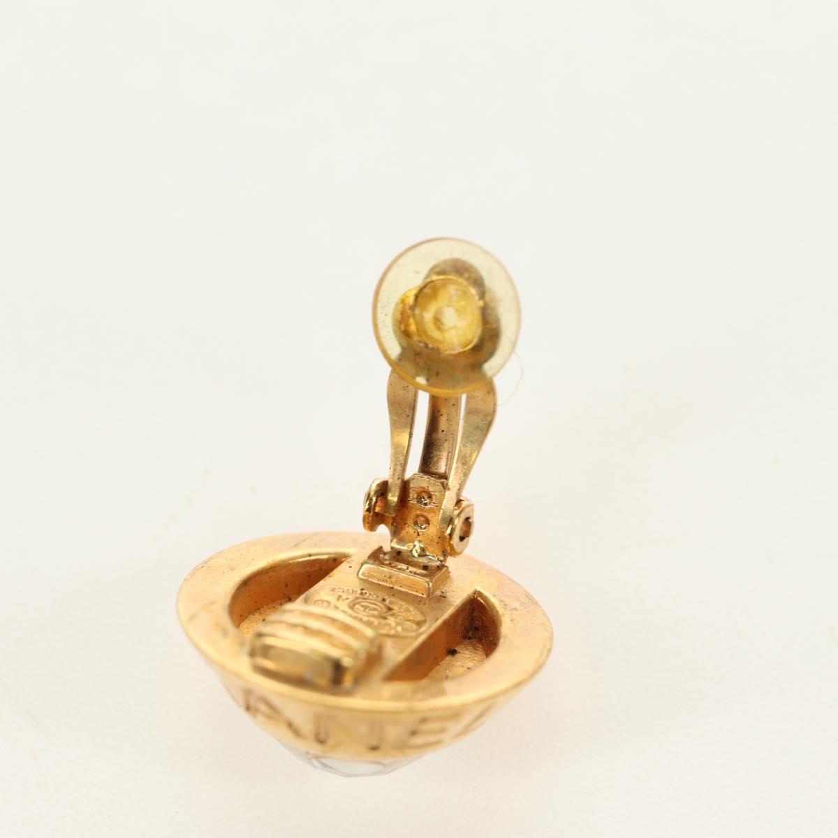 CHANEL Earring metal Gold Tone CC Auth 180936M