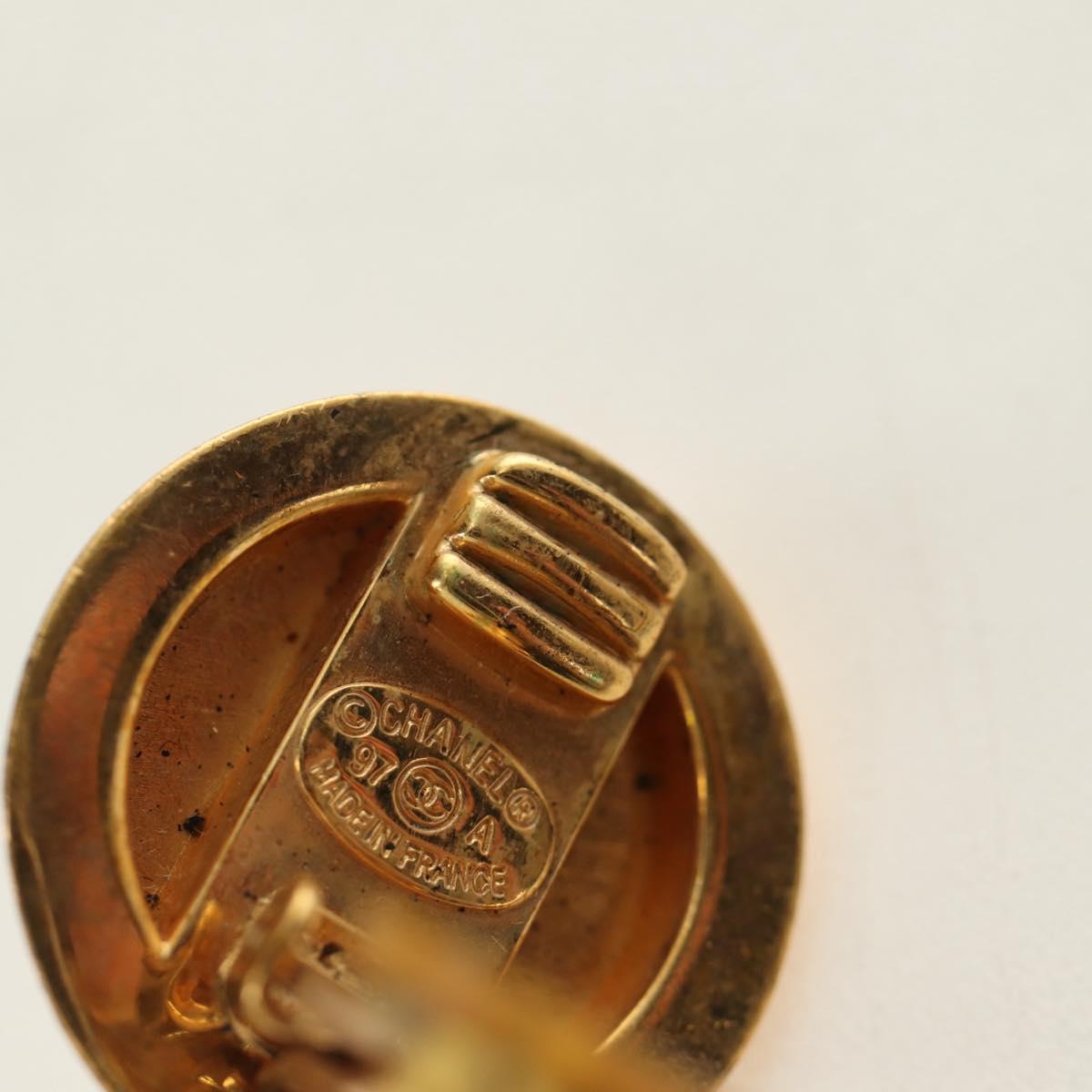 CHANEL Earring metal Gold Tone CC Auth 180936M