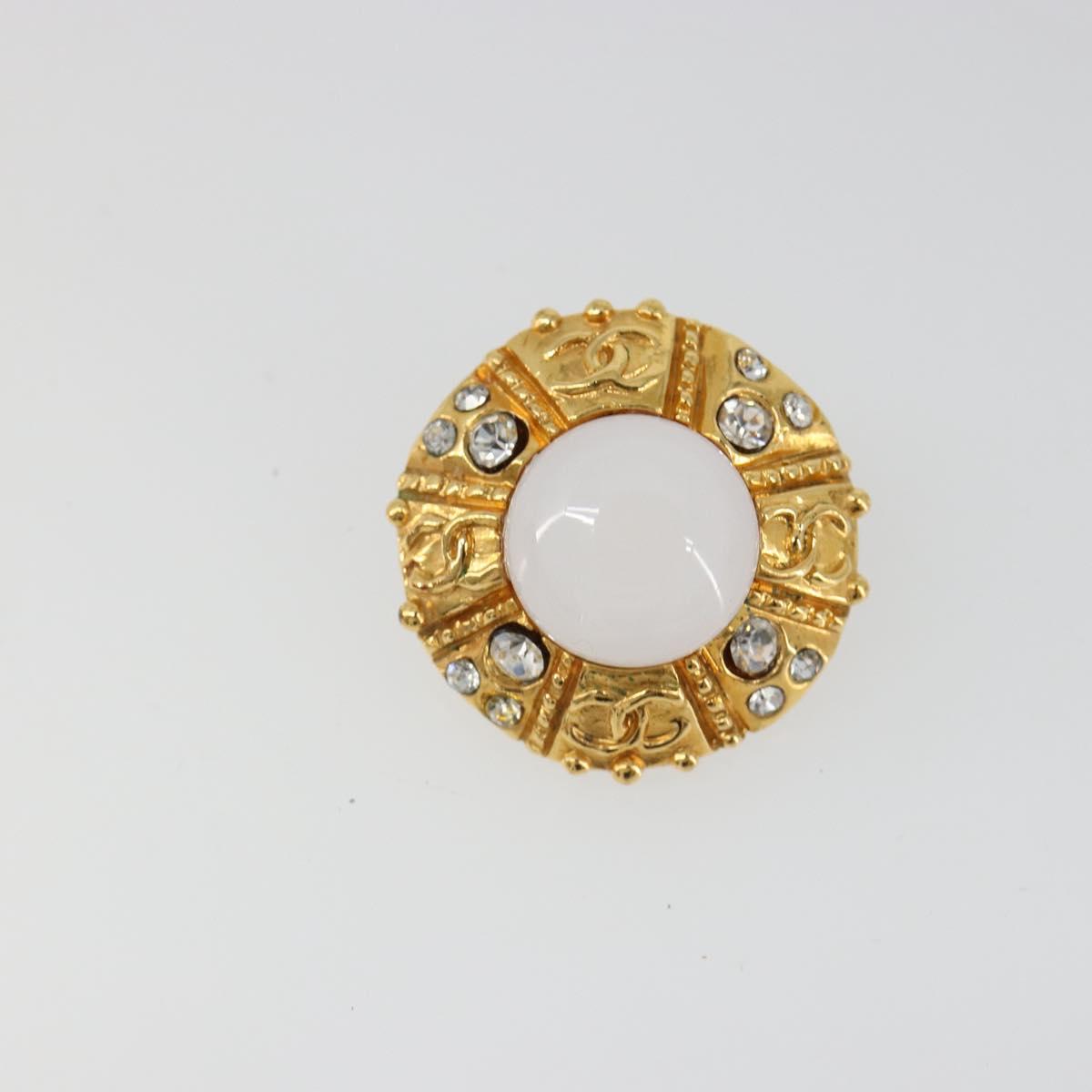 CHANEL Earring metal Gold Tone CC Auth 180937