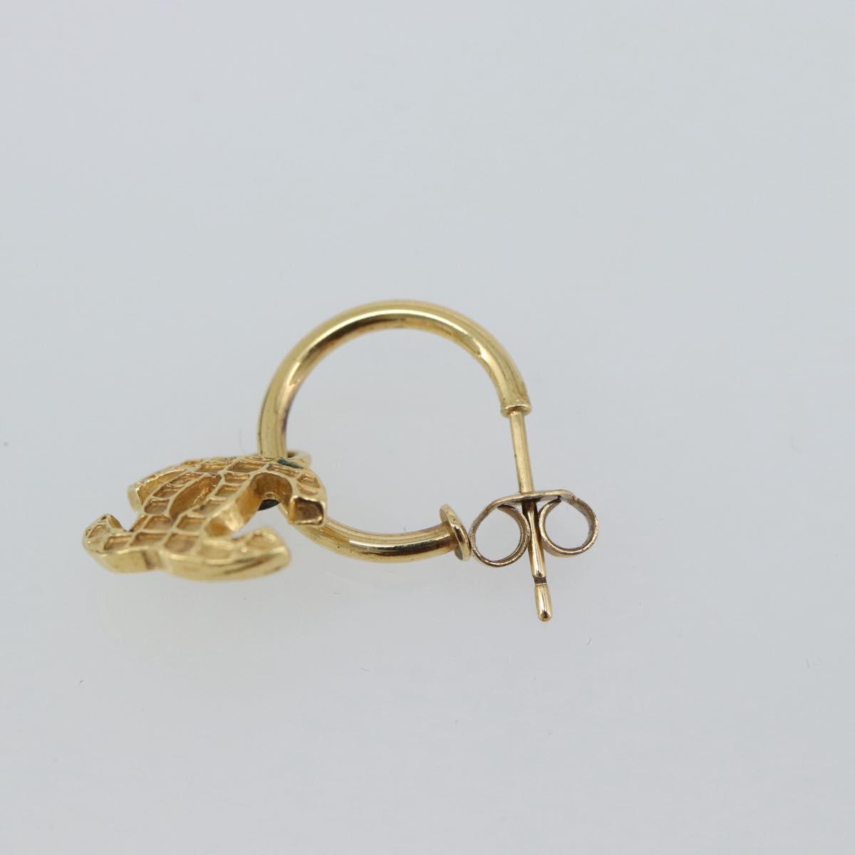 CHANEL Pierce metal Gold Tone CC Auth 180938