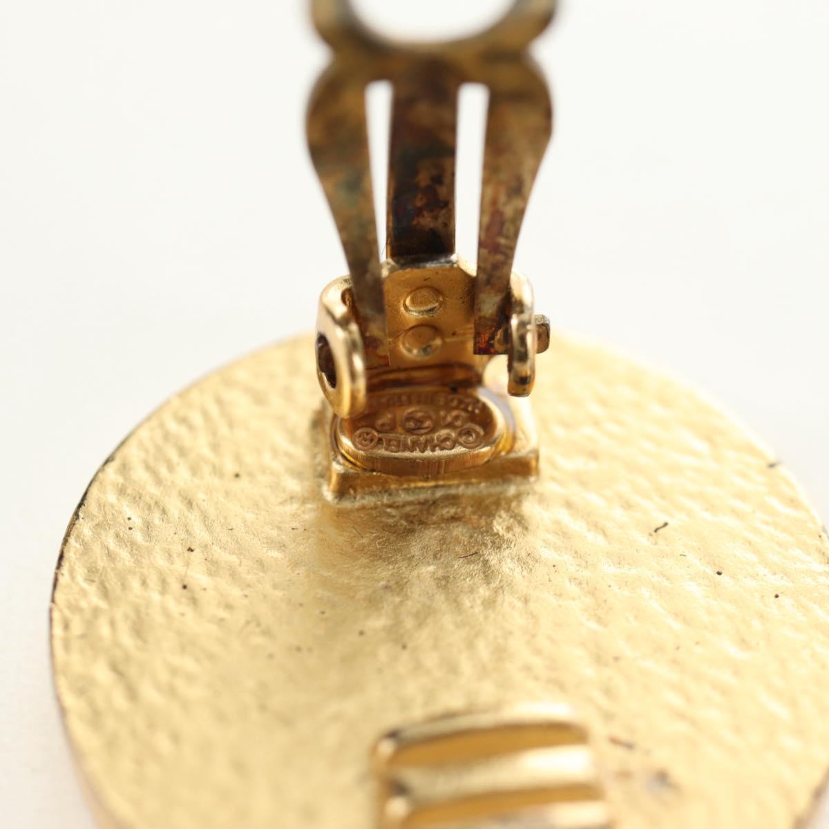 CHANEL Earring metal Gold Tone CC Auth 180939M