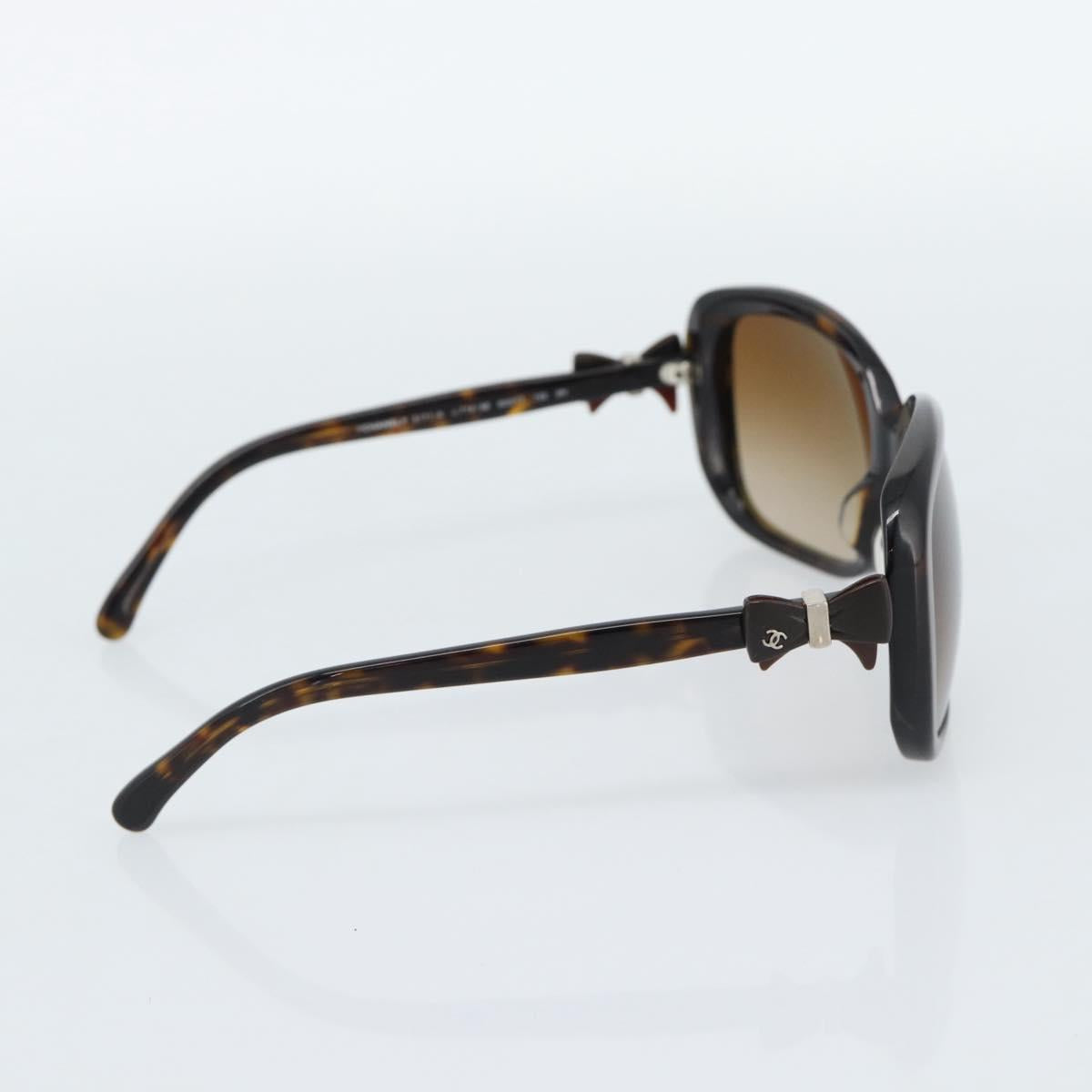 CHANEL Tortoise Pattern Sunglasses plastic Brown CC Auth 180941