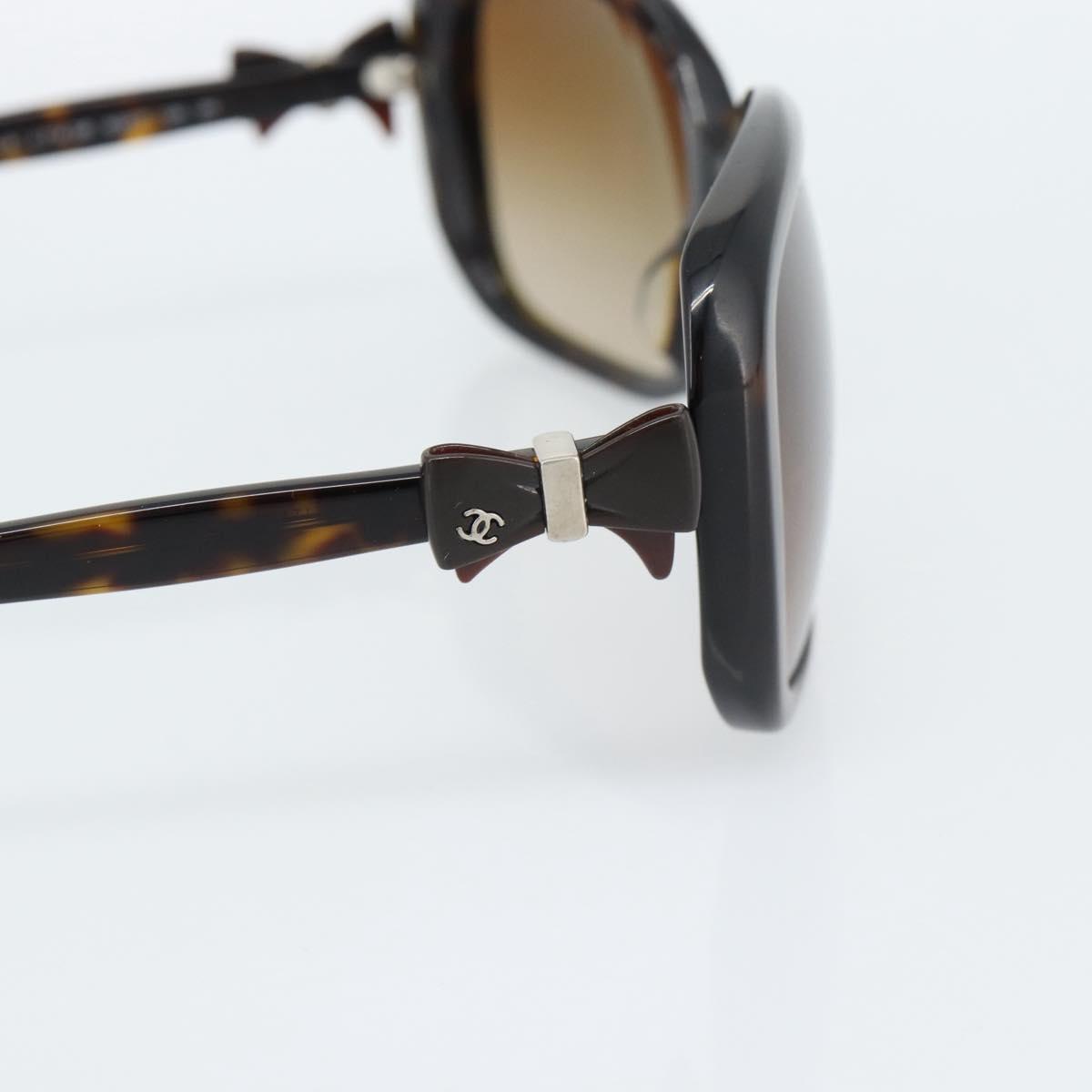 CHANEL Tortoise Pattern Sunglasses plastic Brown CC Auth 180941